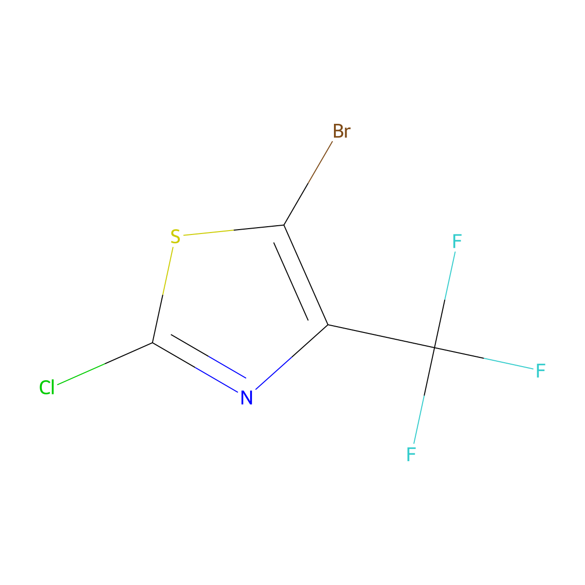 5-Bromo-2-chloro-4-(trifluoromethyl)-1,3-thiazole molecular structure, CAS 1289049-22-4