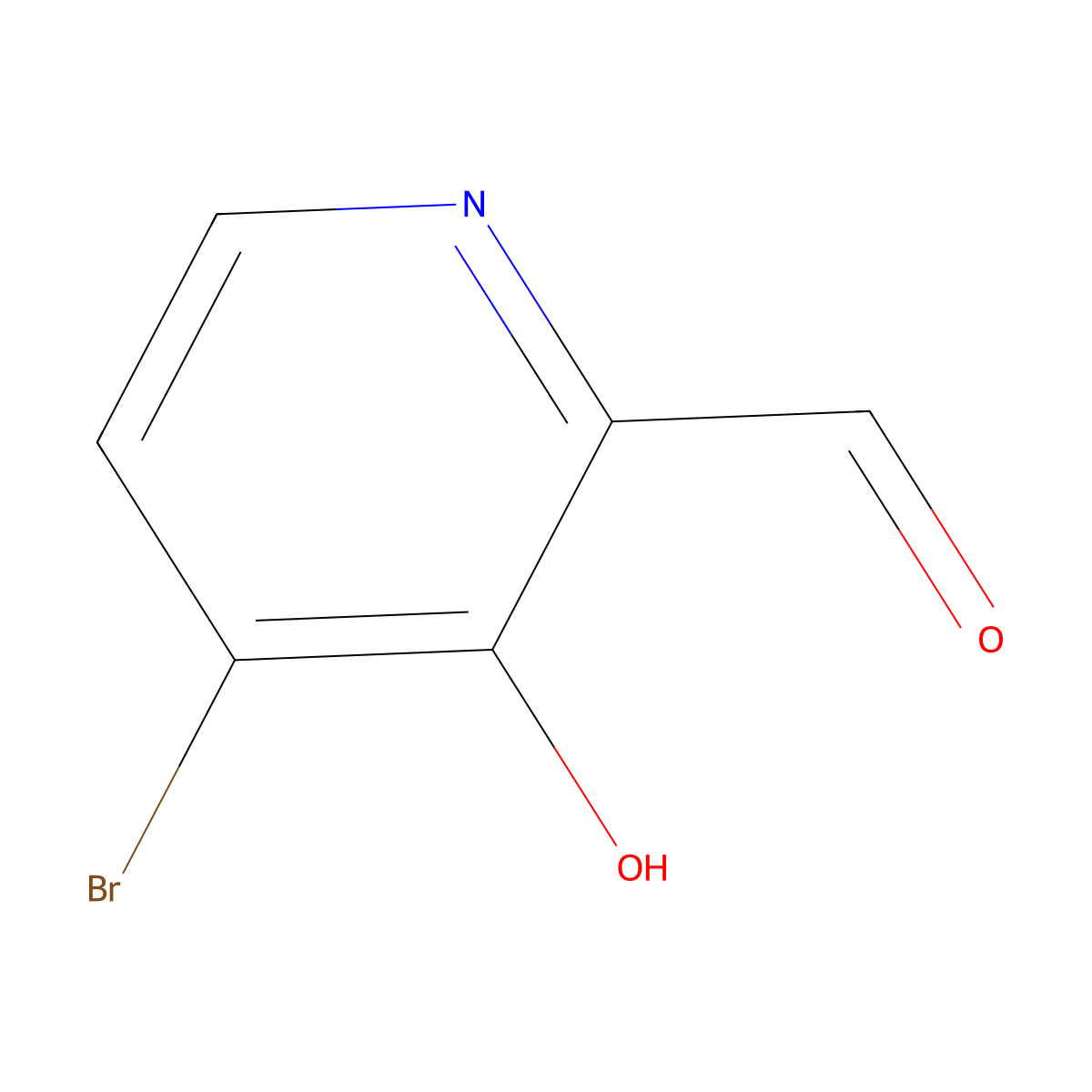 4-Bromo-3-hydroxypyridine-2-carbaldehyde molecular structure, CAS 1289049-23-5