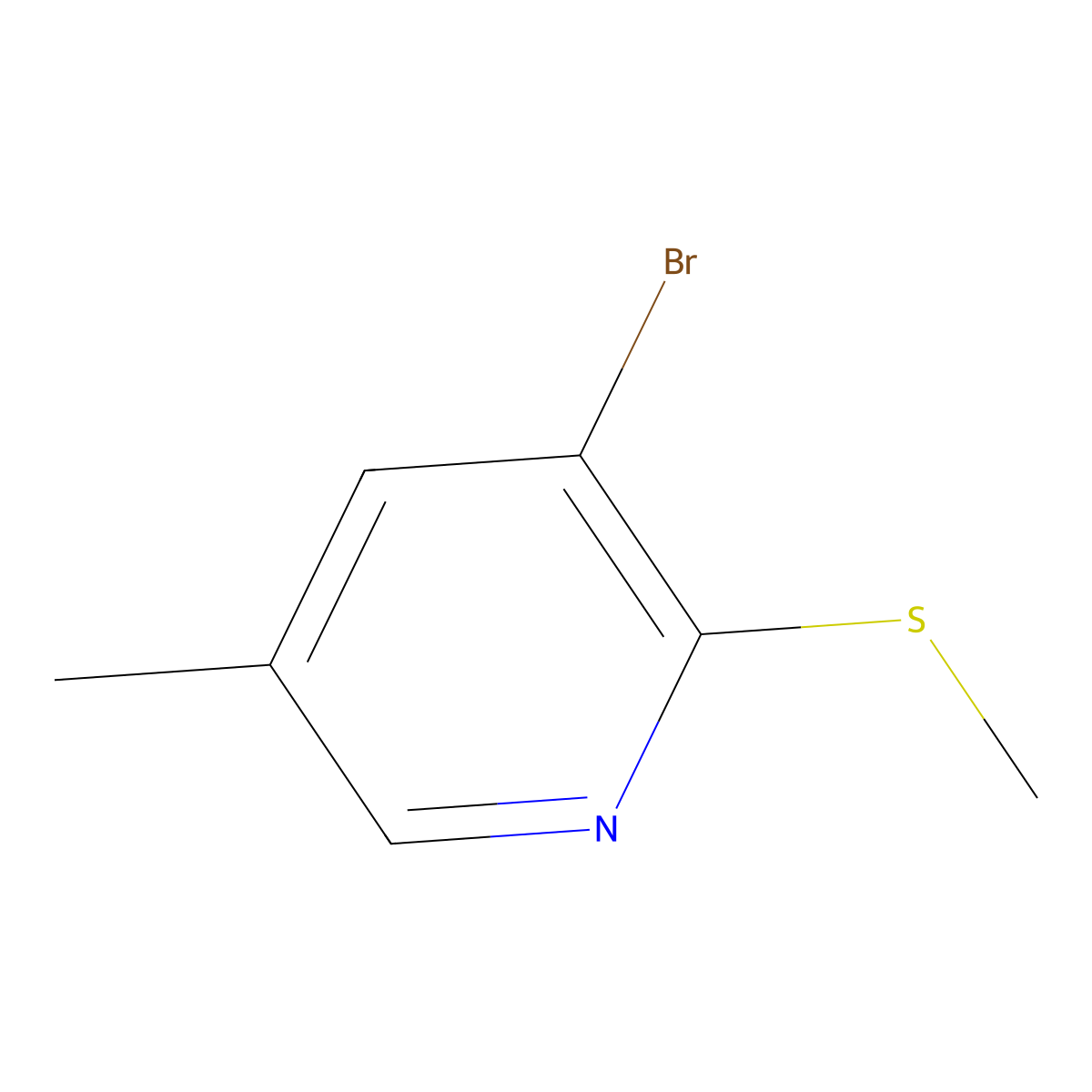3-Bromo-5-methyl-2-(methylthio)pyridine molecular structure, CAS 1289049-50-8