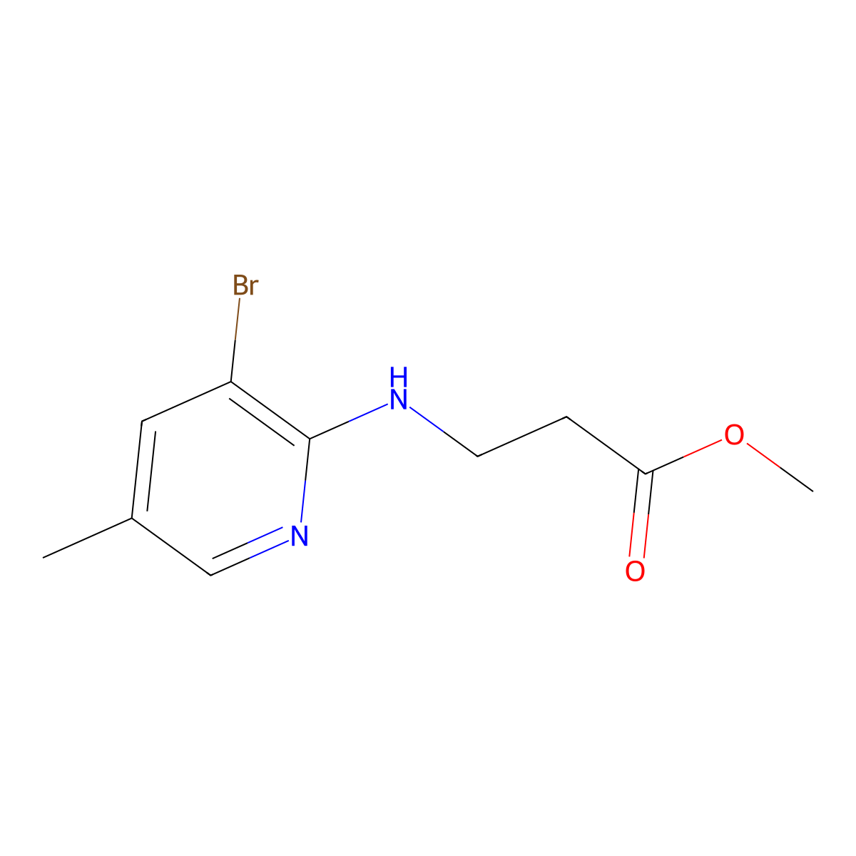 Methyl 3-((3-bromo-5-methylpyridin-2-yl)amino)propanoate molecular structure, CAS 1289049-65-5