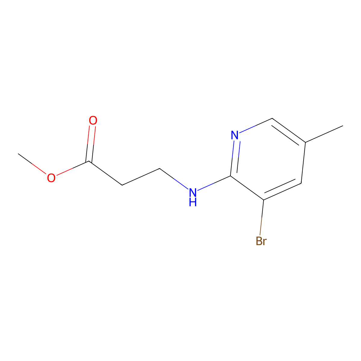 Methyl 3-((3-bromo-5-methylpyridin-2-yl)amino)propanoate molecular structure, CAS 1289049-65-5