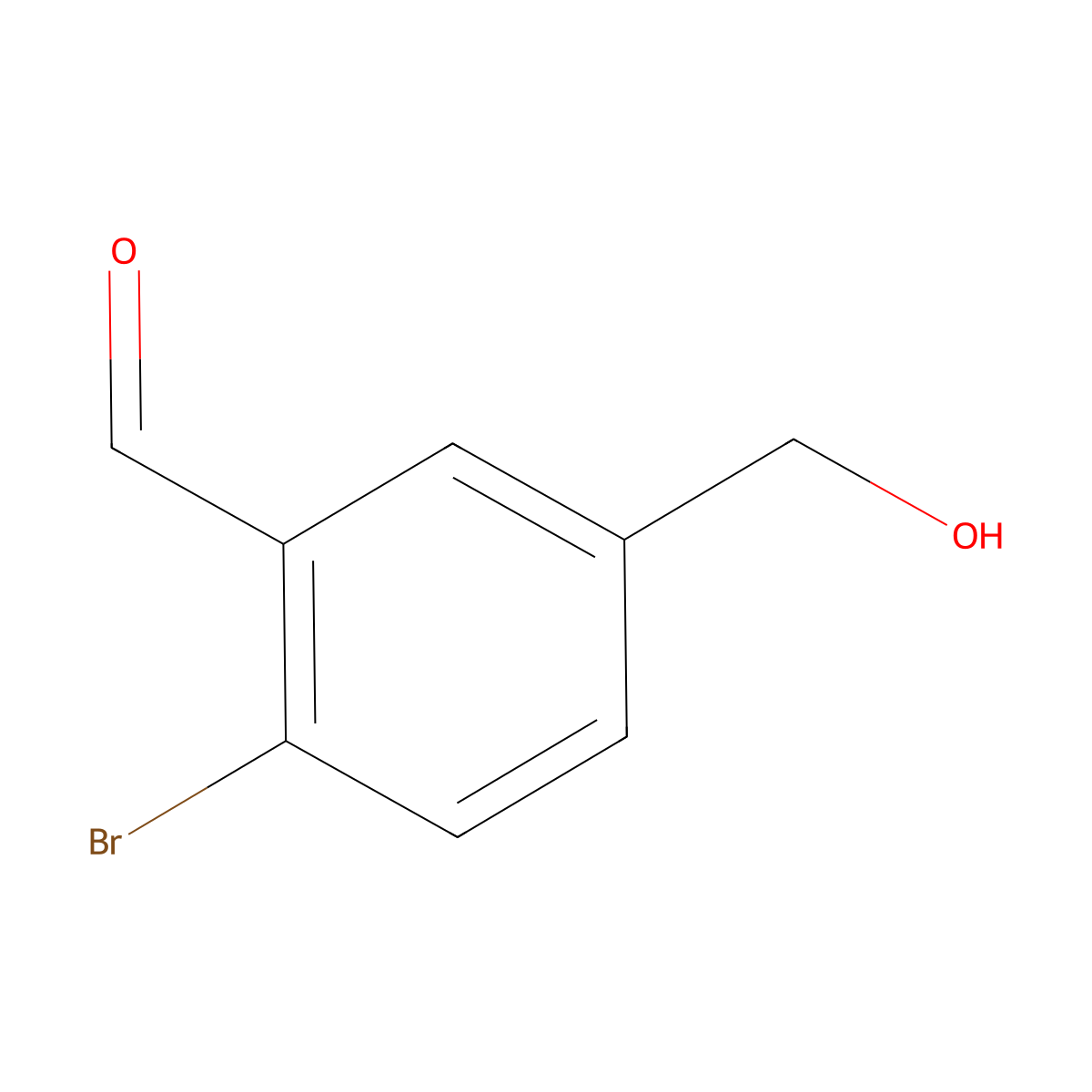 2-Bromo-5-(hydroxymethyl)benzaldehyde molecular structure, CAS 1289050-08-3