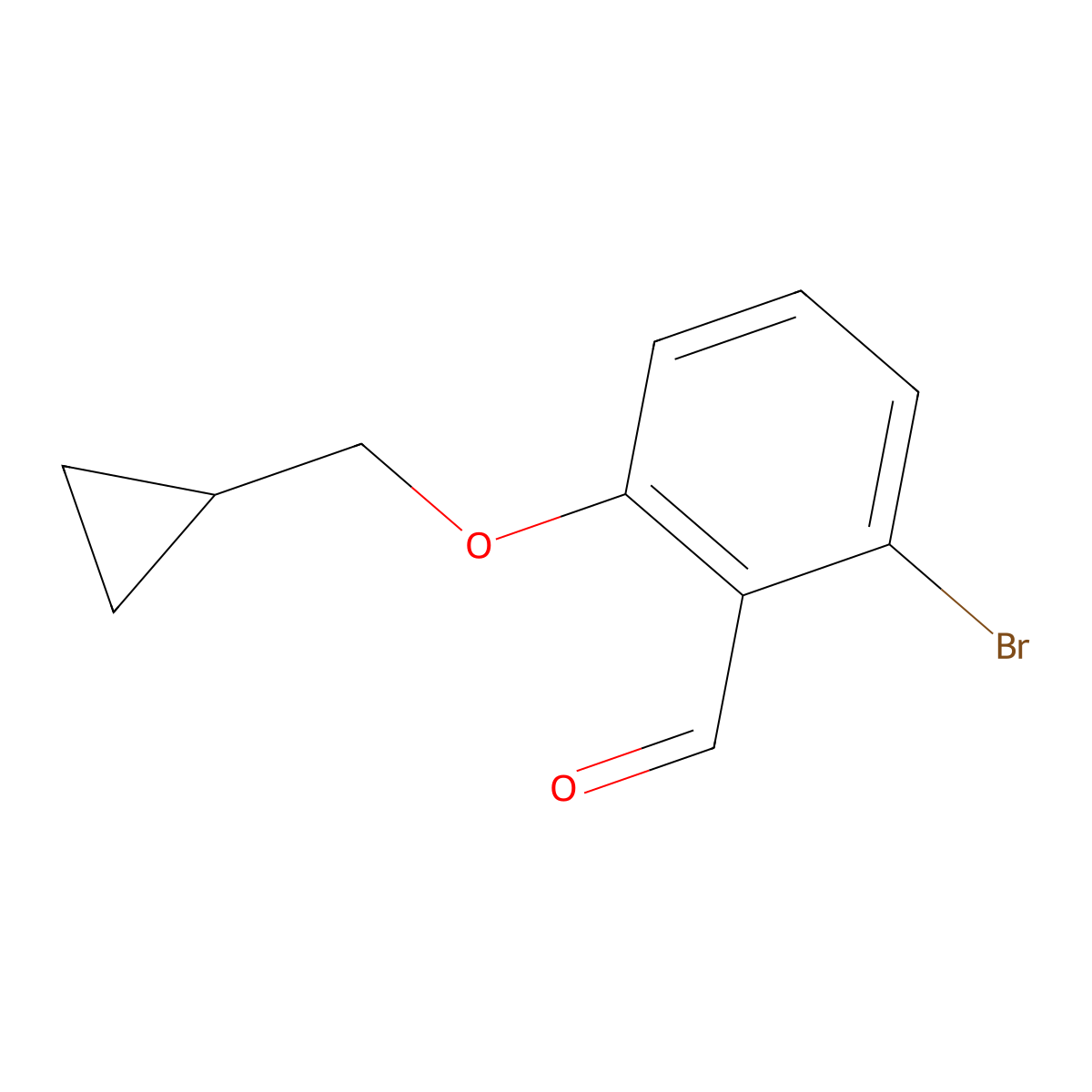 2-Bromo-6-(cyclopropylmethoxy)benzaldehyde molecular structure, CAS 1289050-18-5