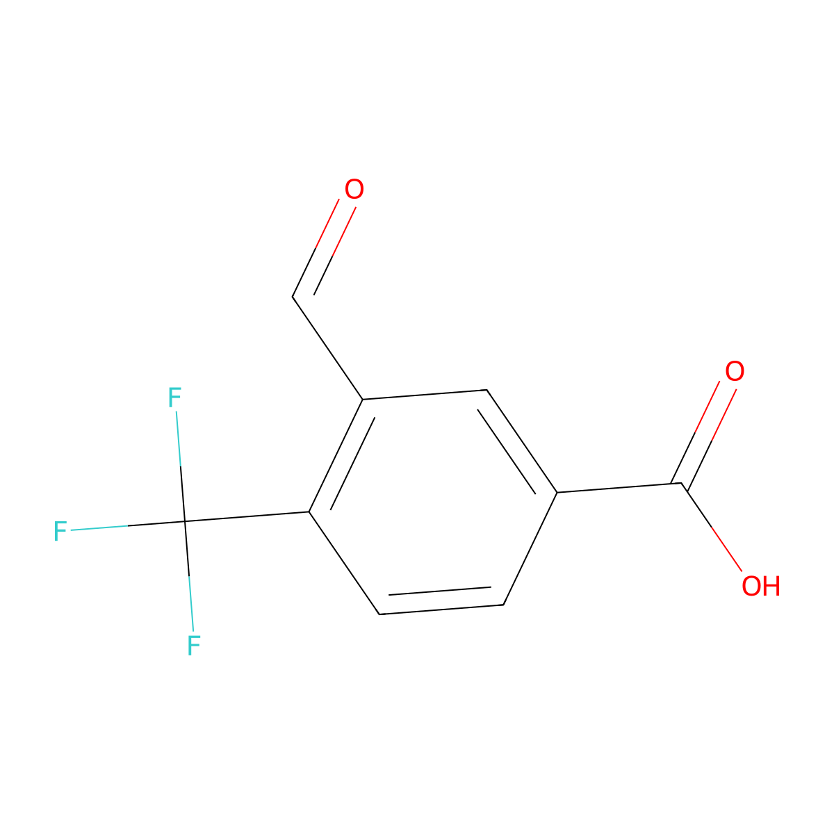 3-Formyl-4-(trifluoromethyl)benzoic acid molecular structure, CAS 1289050-30-1