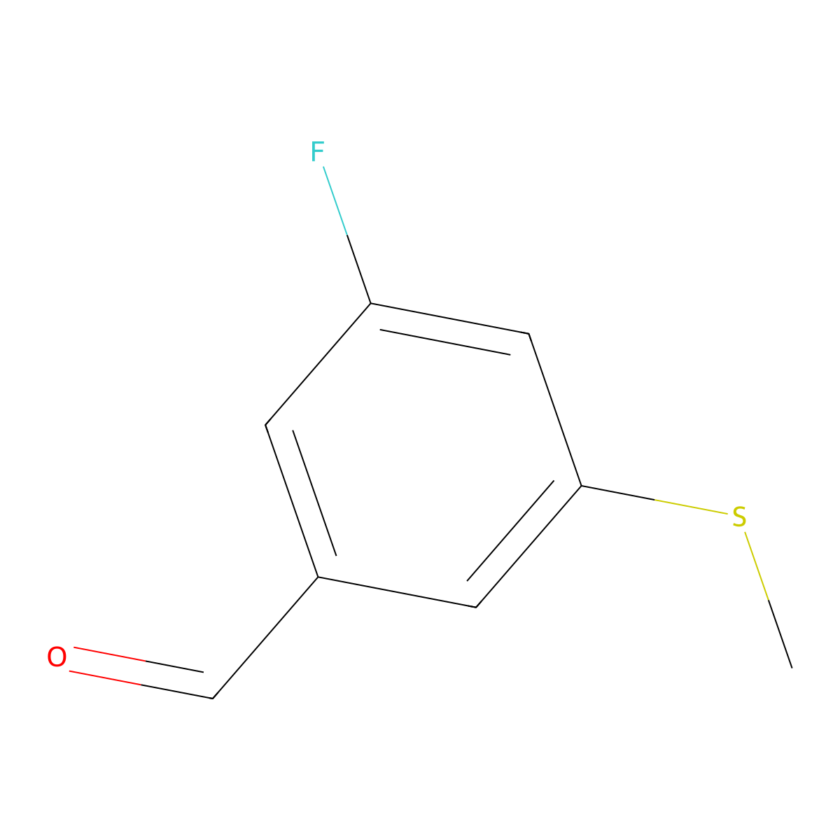 3-Fluoro-5-(methylthio)benzaldehyde molecular structure, CAS 1289051-26-8