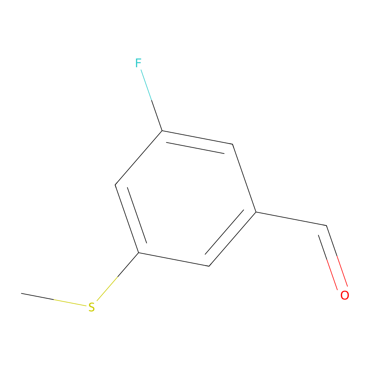3-Fluoro-5-(methylthio)benzaldehyde molecular structure, CAS 1289051-26-8