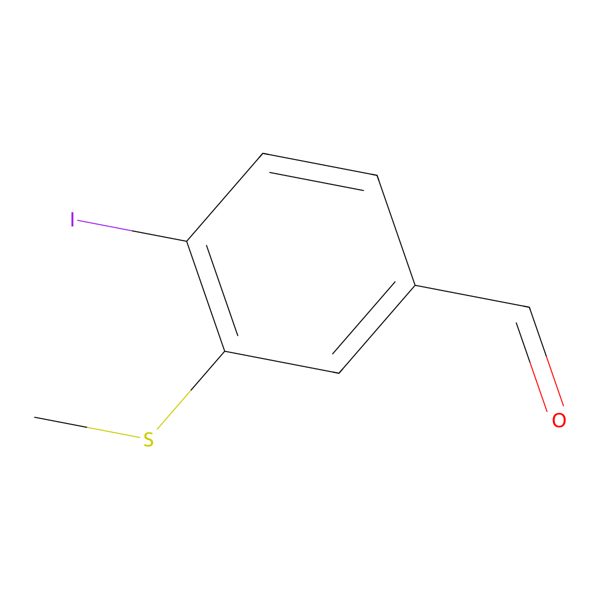 4-Iodo-3-(methylthio)benzaldehyde molecular structure, CAS 1289052-14-7