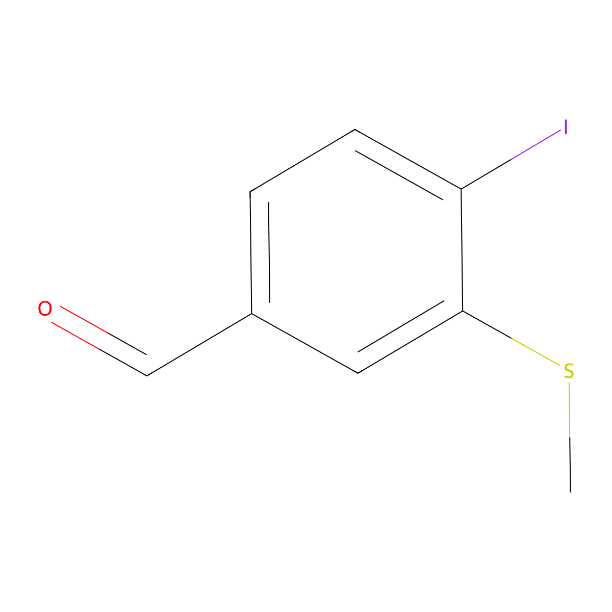 4-Iodo-3-(methylthio)benzaldehyde molecular structure, CAS 1289052-14-7