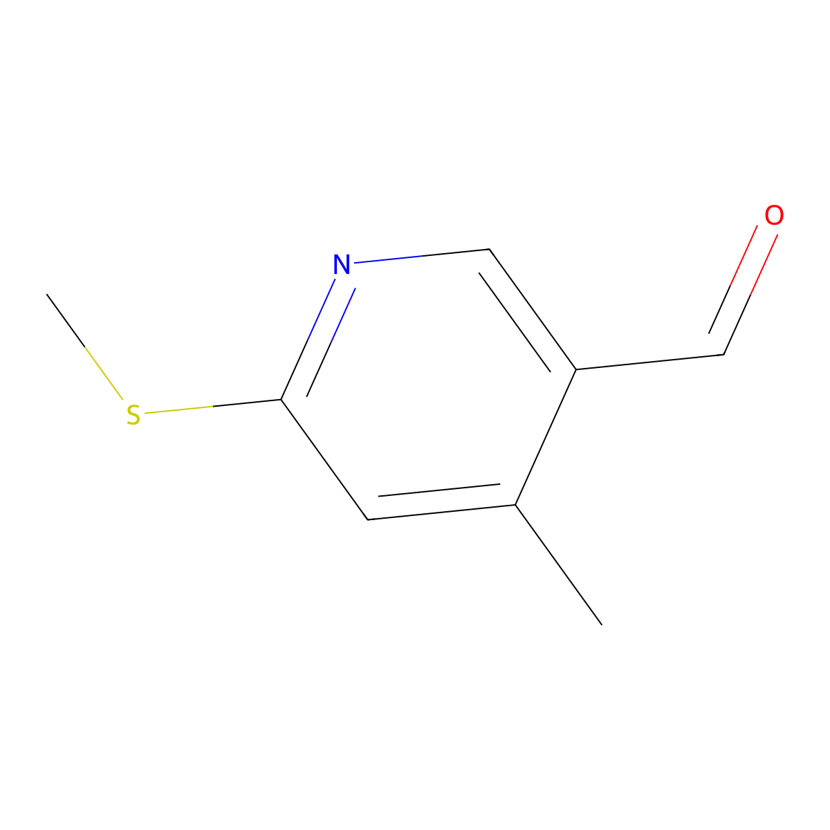 4-Methyl-6-methylsulfanyl-pyridine-3-carbaldehyde molecular structure, CAS 1289056-48-9