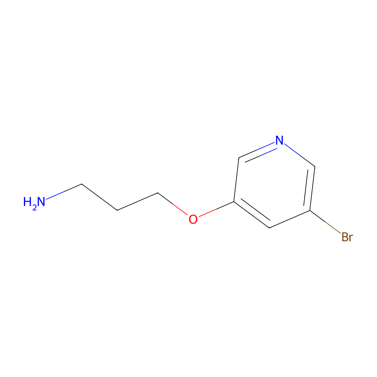 3-((5-Bromopyridin-3-yl)oxy)propan-1-amine molecular structure, CAS 1289056-75-2