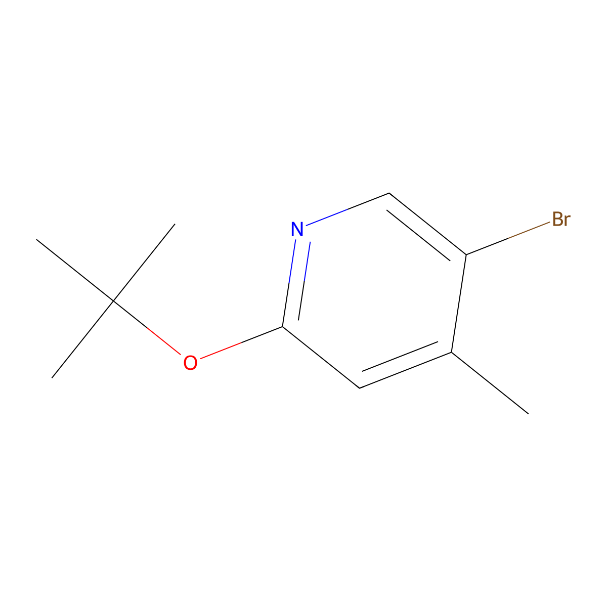 5-Bromo-2-(tert-butoxy)-4-methylpyridine molecular structure, CAS 1289057-42-6