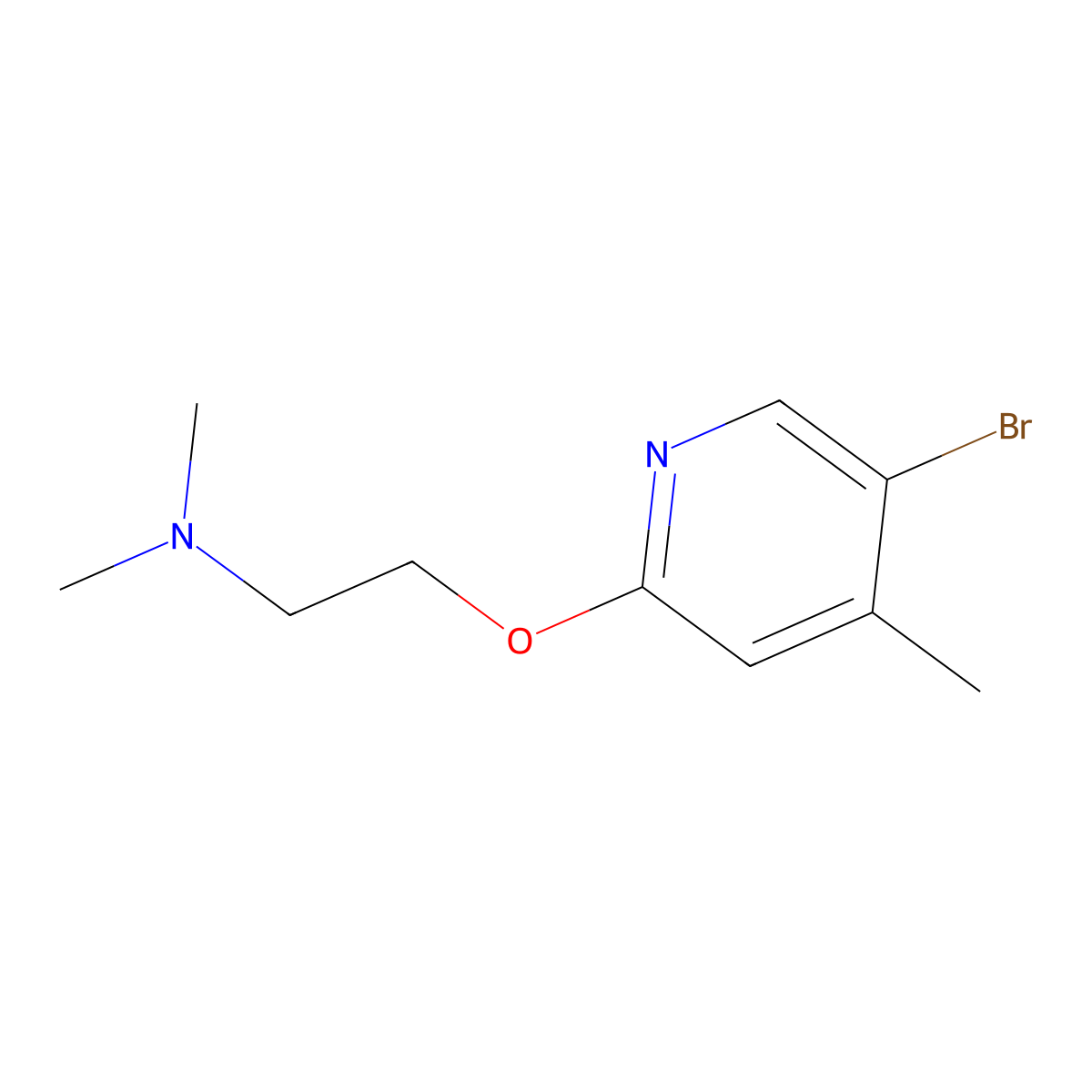 {2-[(5-Bromo-4-methylpyridin-2-yl)oxy]ethyl}dimethylamine molecular structure, CAS 1289057-74-4