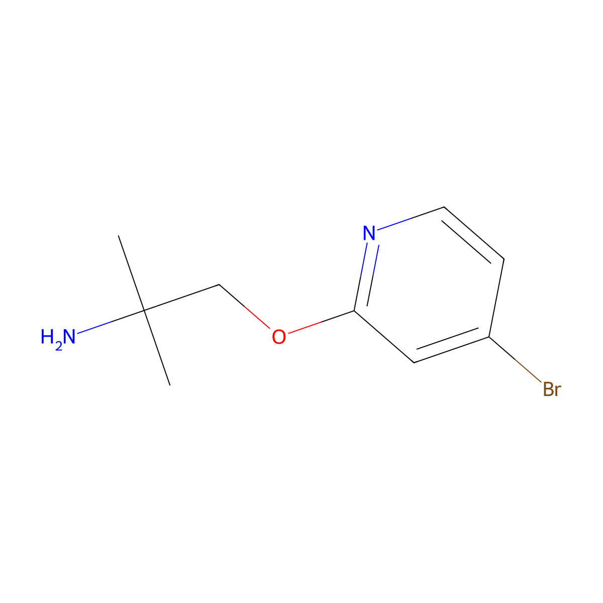 1-((4-Bromopyridin-2-yl)oxy)-2-methylpropan-2-amine molecular structure, CAS 1289057-87-9