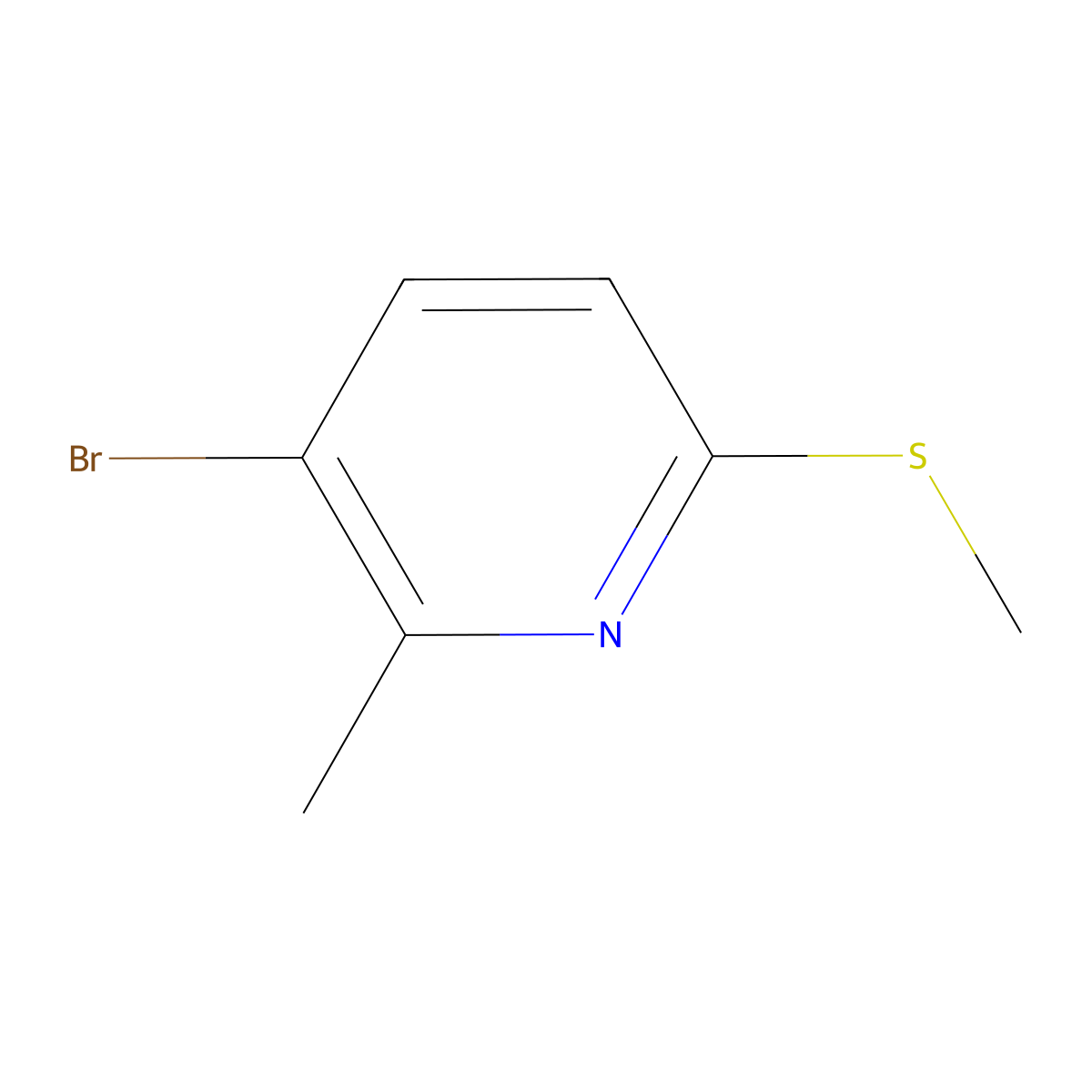 5-Bromo-6-methyl-2-methylthiopyridine molecular structure, CAS 1289058-21-4