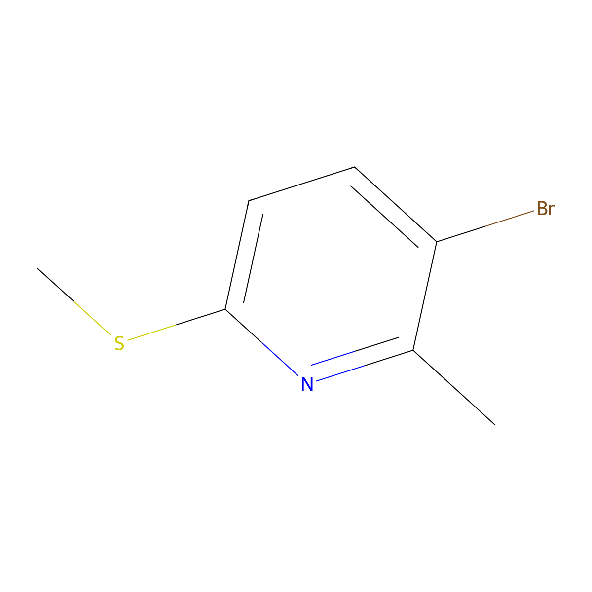 5-Bromo-6-methyl-2-methylthiopyridine molecular structure, CAS 1289058-21-4