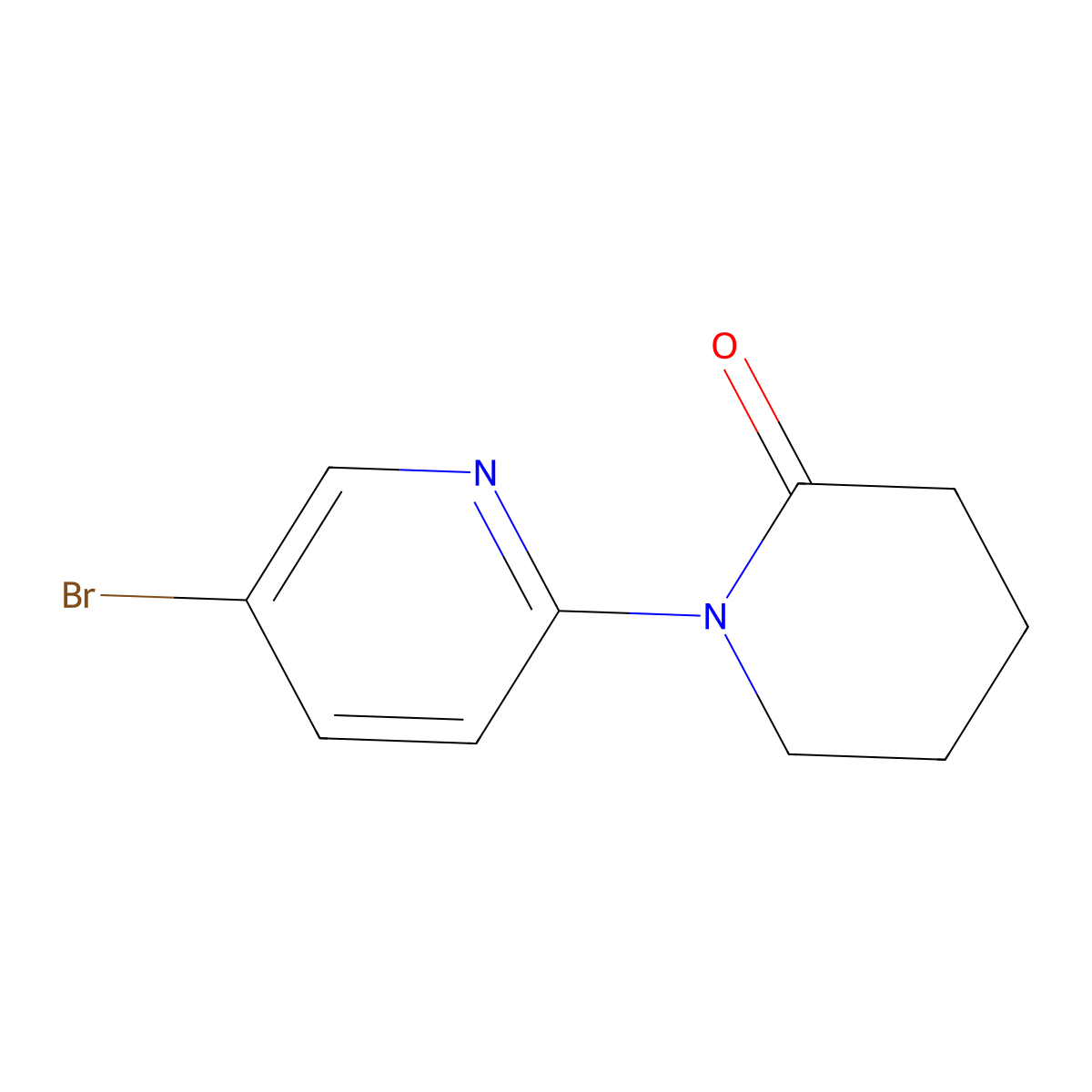 1-(5-Bromopyridin-2-yl)piperidin-2-one molecular structure, CAS 1289058-33-8