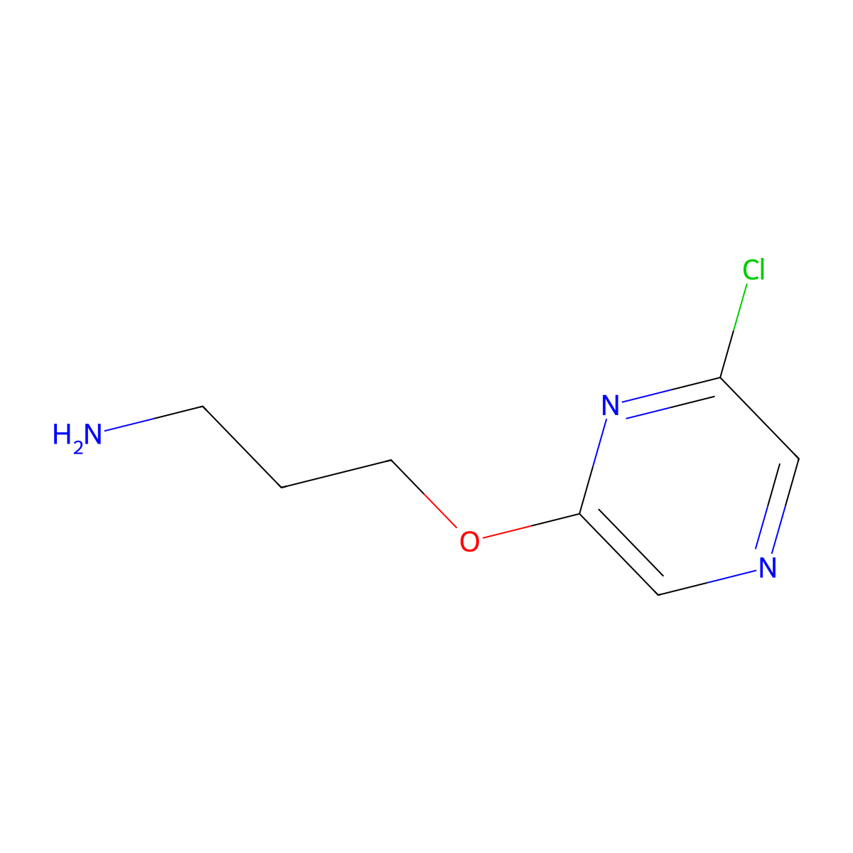 3-[(6-Chloropyrazin-2-yl)oxy]propan-1-amine molecular structure, CAS 1289058-39-4