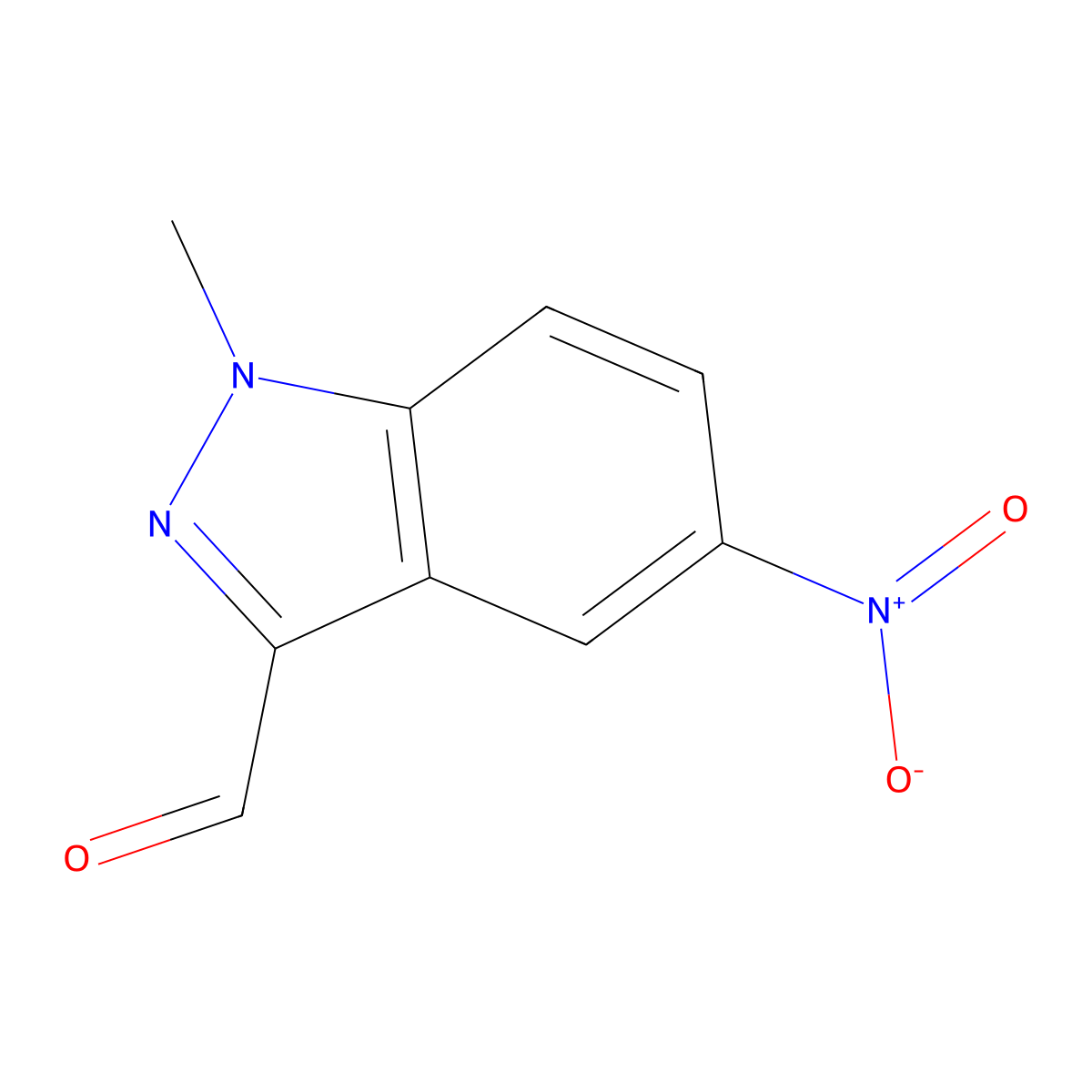 1-Methyl-5-nitro-1H-indazole-3-carbaldehyde molecular structure, CAS 1289059-18-2