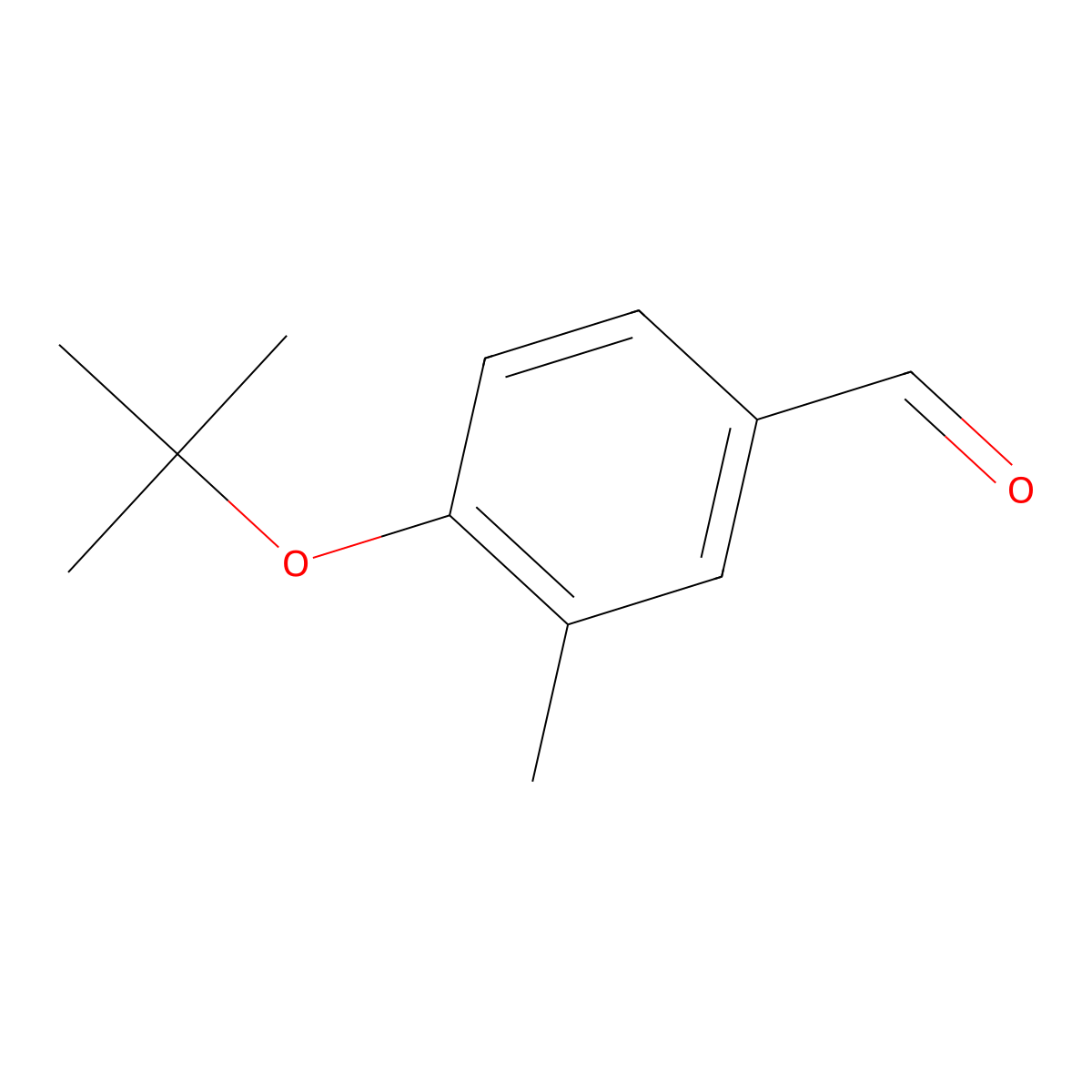 Benzaldehyde, 4-(1,1-dimethylethoxy)-3-methyl- molecular structure, CAS 1289059-56-8