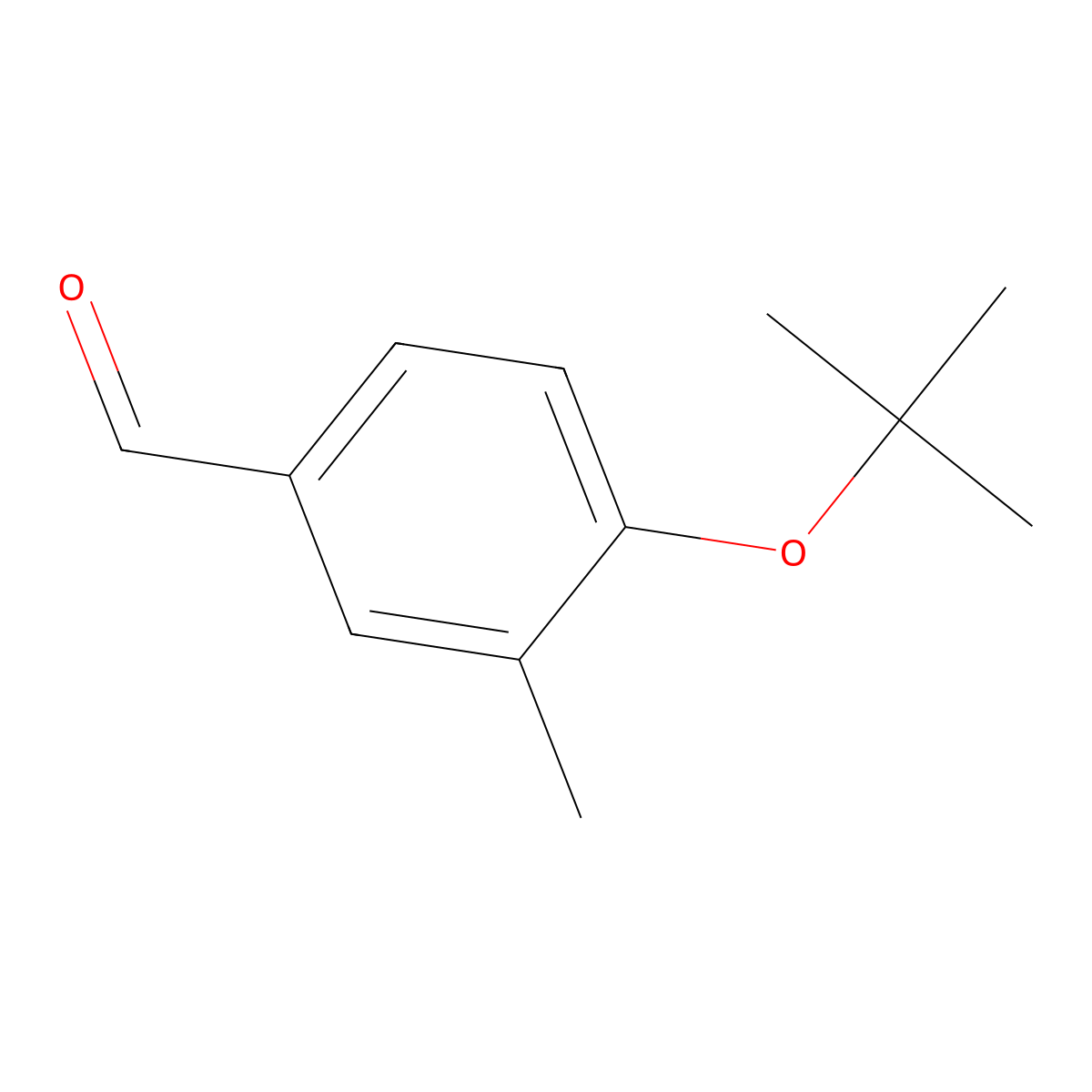Benzaldehyde, 4-(1,1-dimethylethoxy)-3-methyl- molecular structure, CAS 1289059-56-8