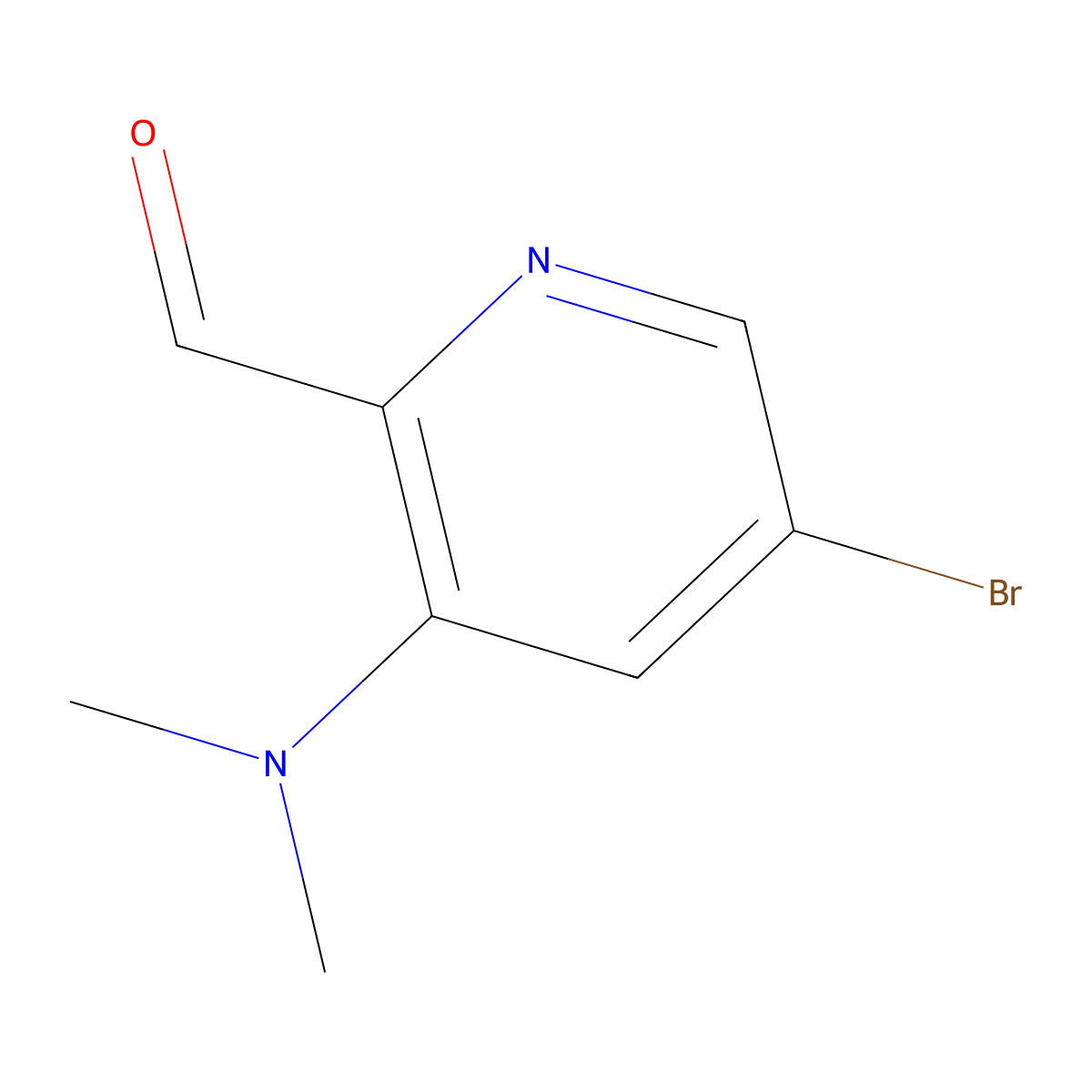 5-Bromo-3-(dimethylamino)picolinaldehyde molecular structure, CAS 1289061-05-7