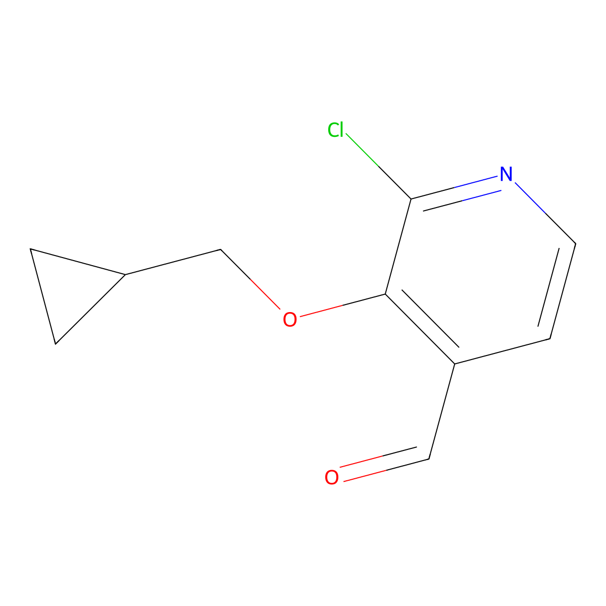 2-Chloro-3-(cyclopropylmethoxy)isonicotinaldehyde molecular structure, CAS 1289061-80-8