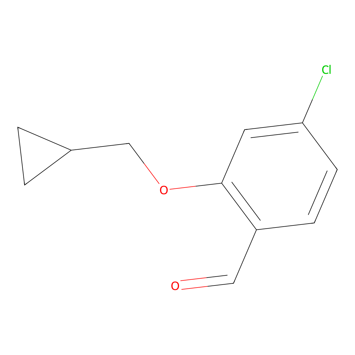 4-Chloro-2-cyclopropylmethoxy-benzaldehyde molecular structure, CAS 1289062-01-6