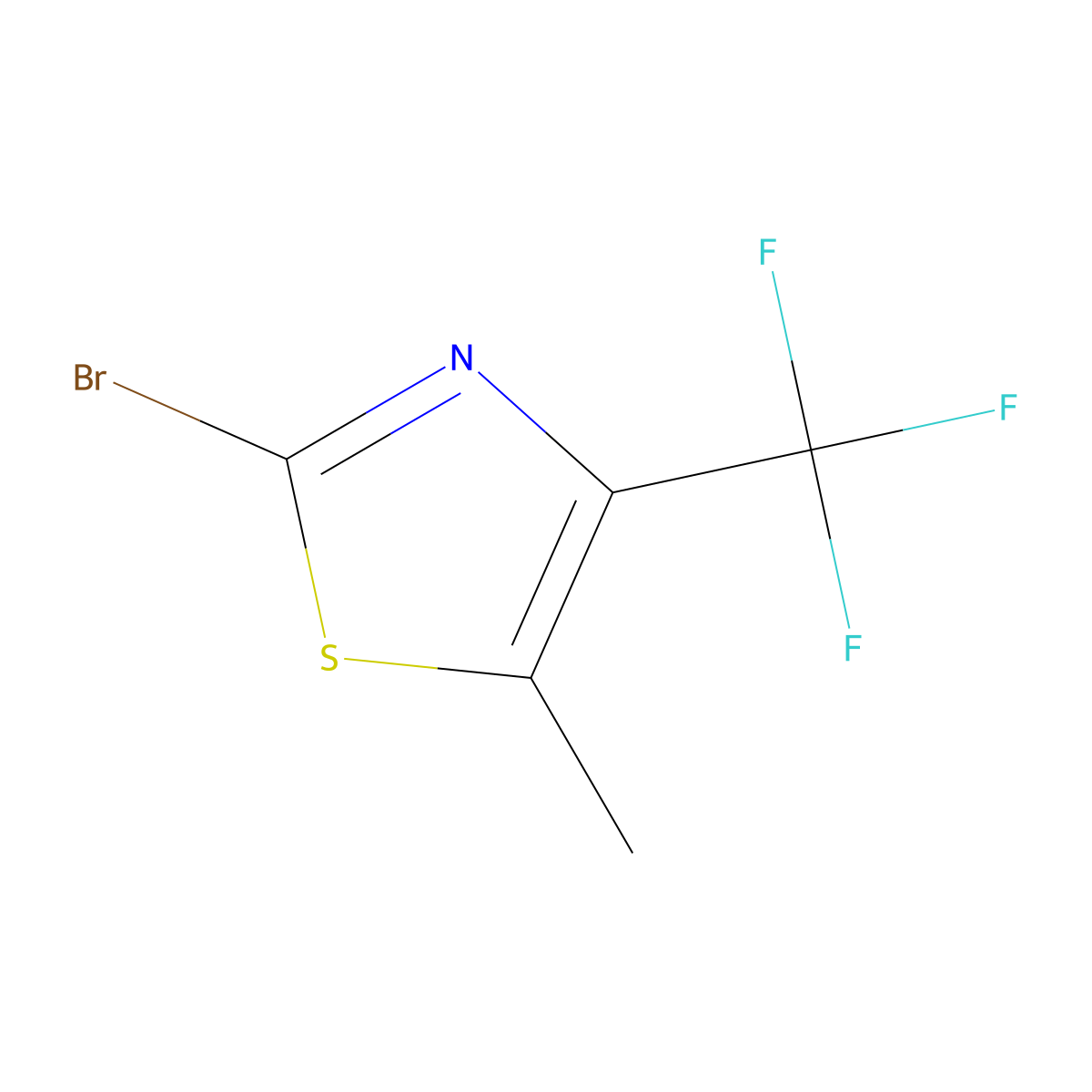 2-Bromo-5-methyl-4-(trifluoromethyl)thiazole molecular structure, CAS 1289062-40-3