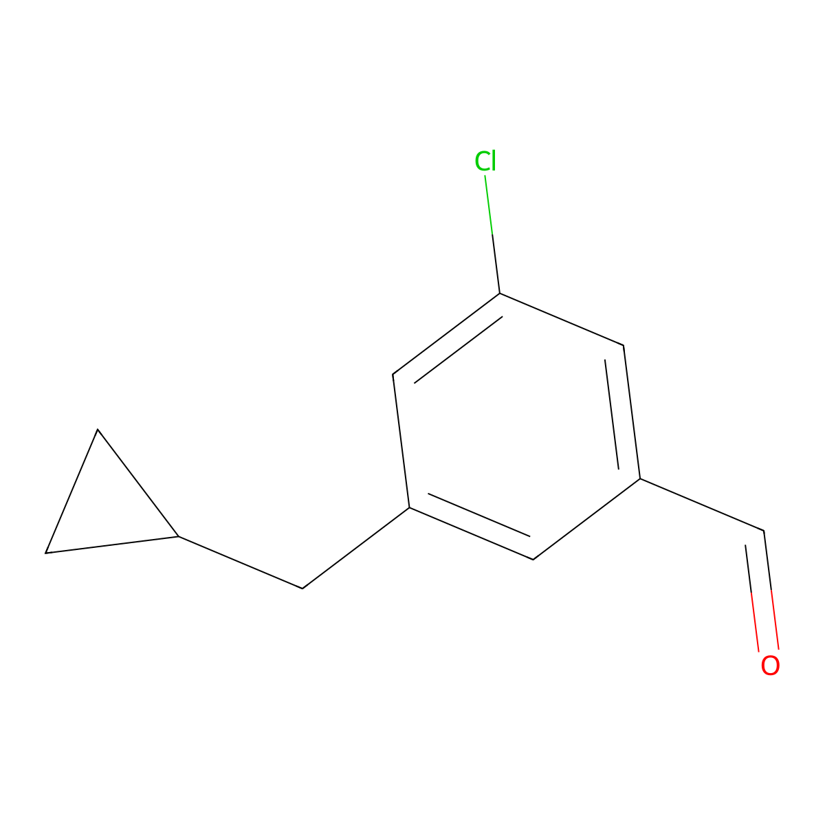 3-Chloro-5-(cyclopropylmethyl)benzaldehyde molecular structure, CAS 1289062-98-1