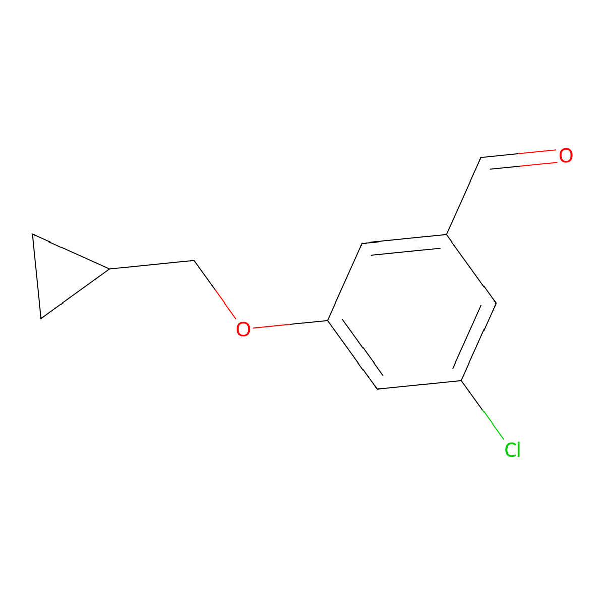 3-Chloro-5-(cyclopropylmethoxy)benzaldehyde molecular structure, CAS 1289062-99-2
