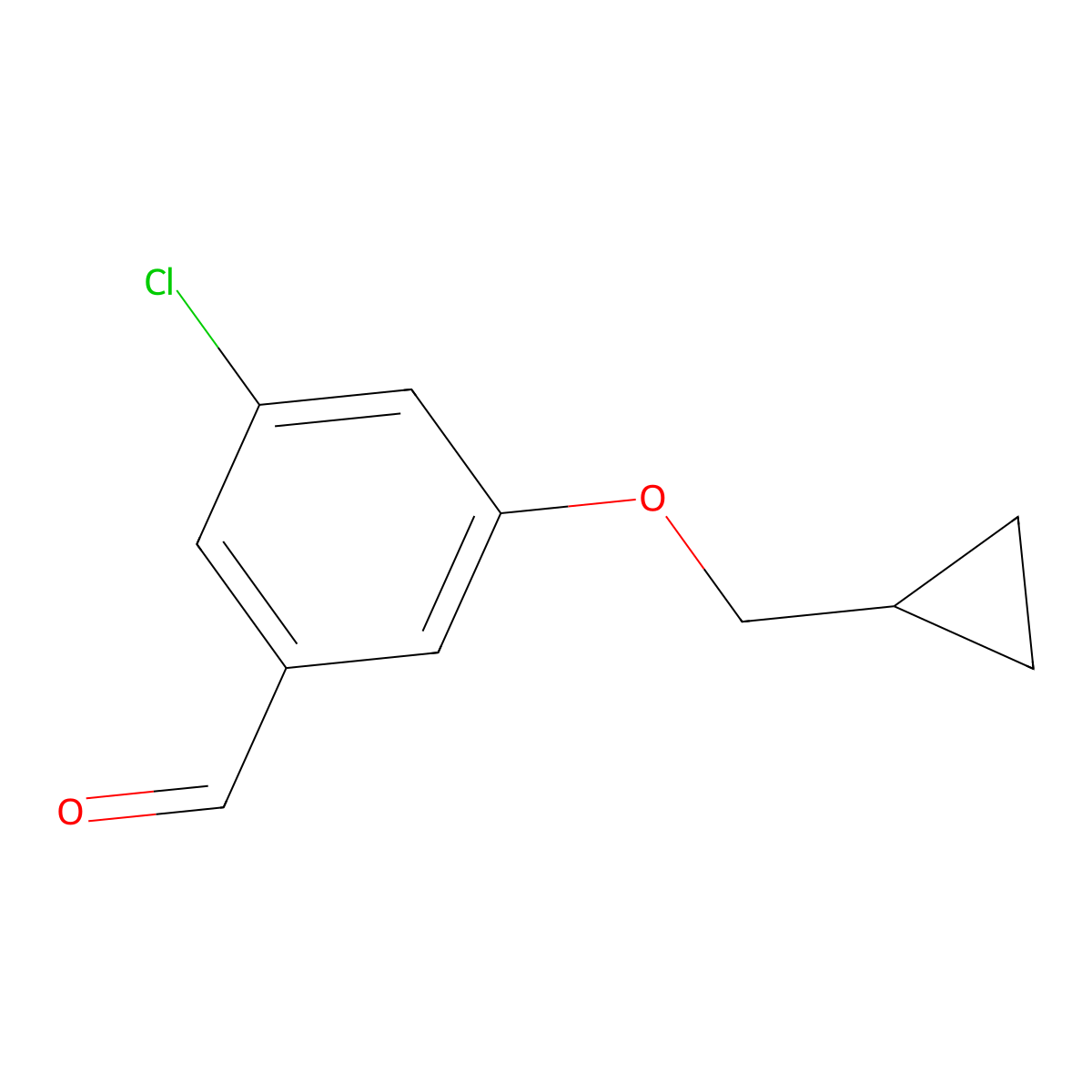 3-Chloro-5-(cyclopropylmethoxy)benzaldehyde molecular structure, CAS 1289062-99-2