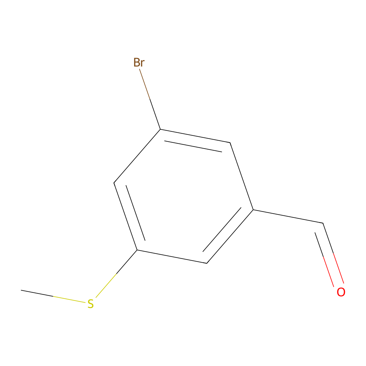 3-Bromo-5-(methylthio)benzaldehyde molecular structure, CAS 1289063-08-6
