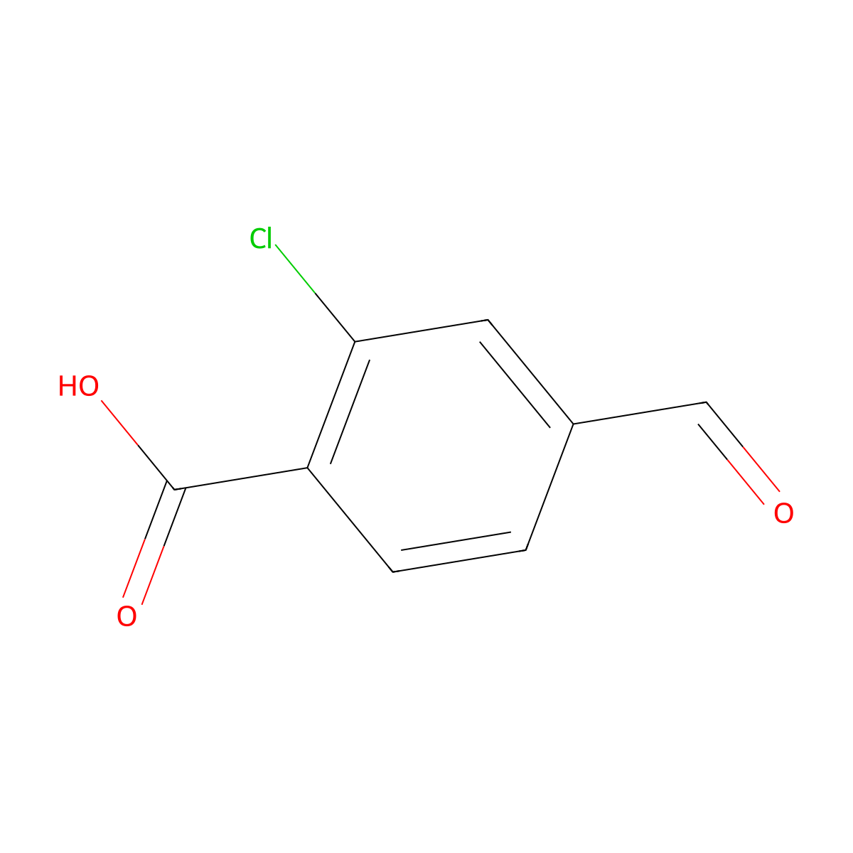2-Chloro-4-formylbenzoic acid molecular structure, CAS 1289063-25-7