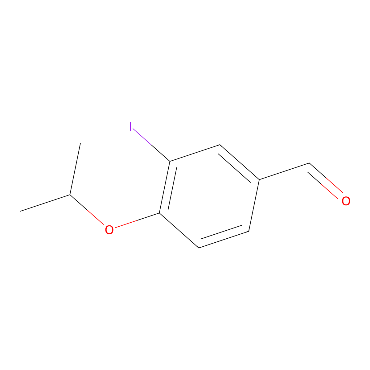 3-Iodo-4-isopropoxybenzaldehyde molecular structure, CAS 1289063-89-3