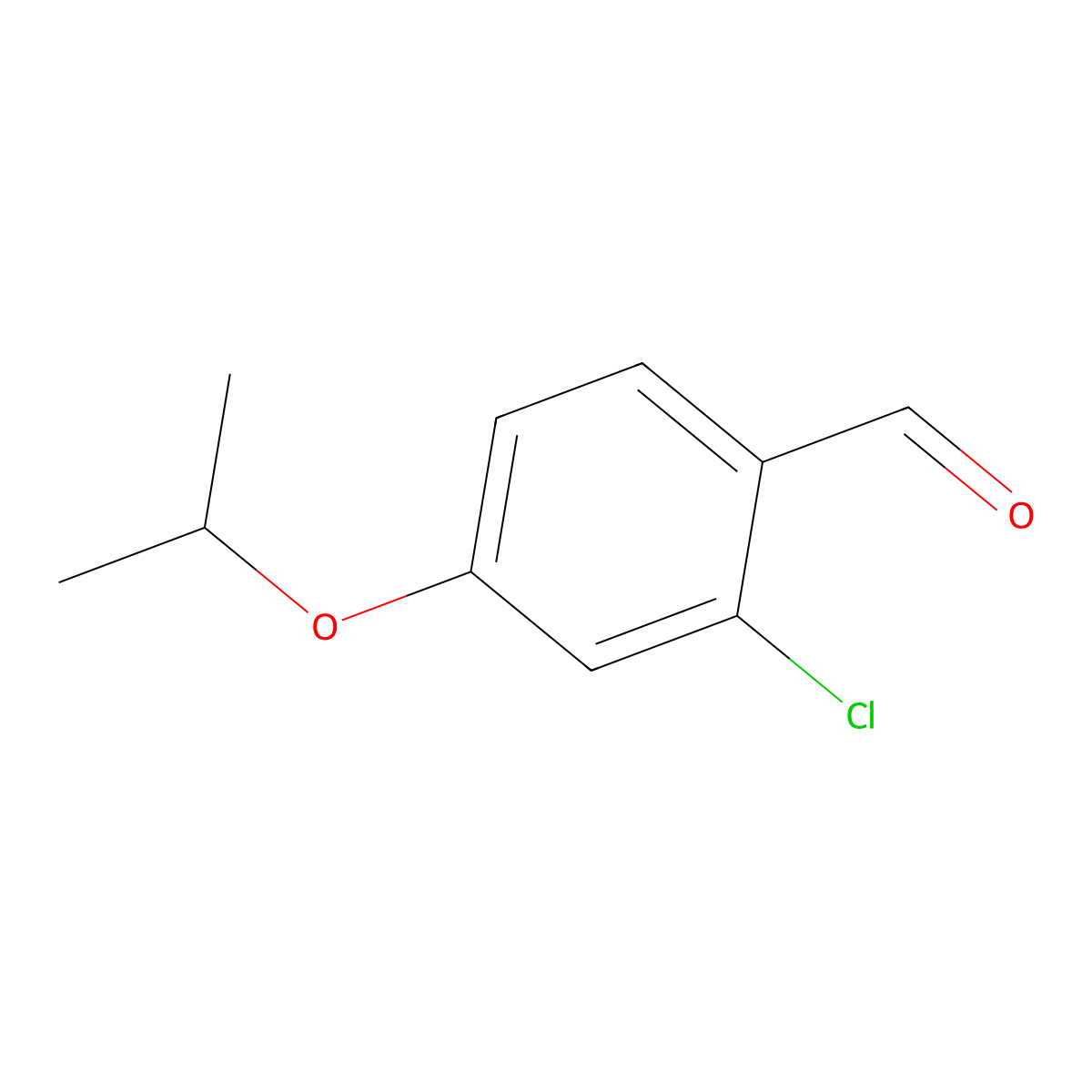 2-Chloro-4-(propan-2-yloxy)benzaldehyde molecular structure, CAS 1289064-60-3