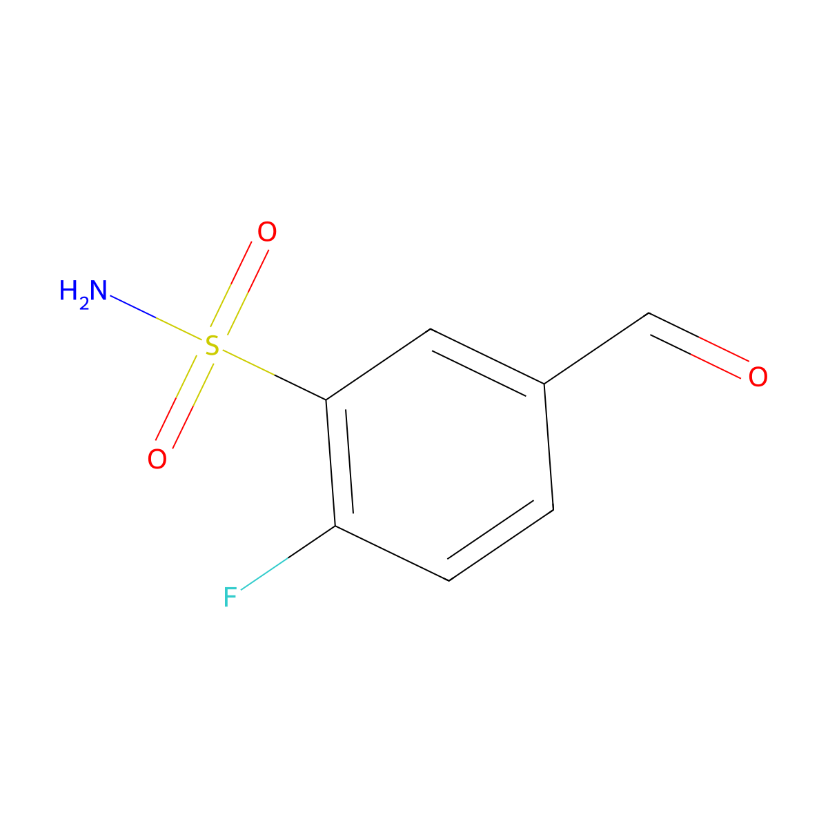 2-Fluoro-5-formylbenzene-1-sulfonamide molecular structure, CAS 1289065-85-5