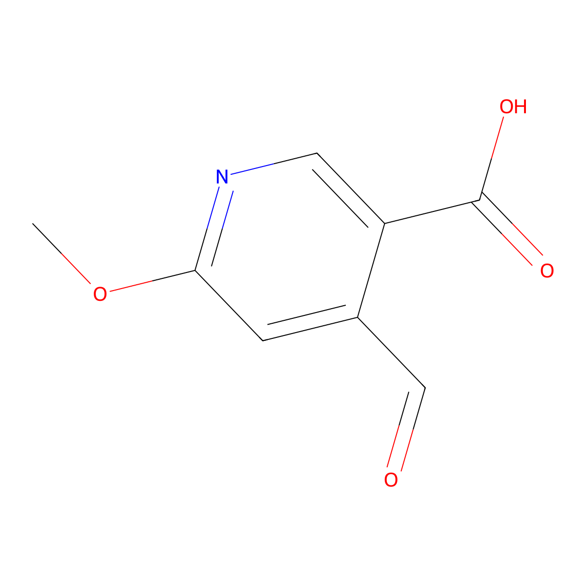 4-Formyl-6-methoxypyridine-3-carboxylic acid molecular structure, CAS 1289066-90-5