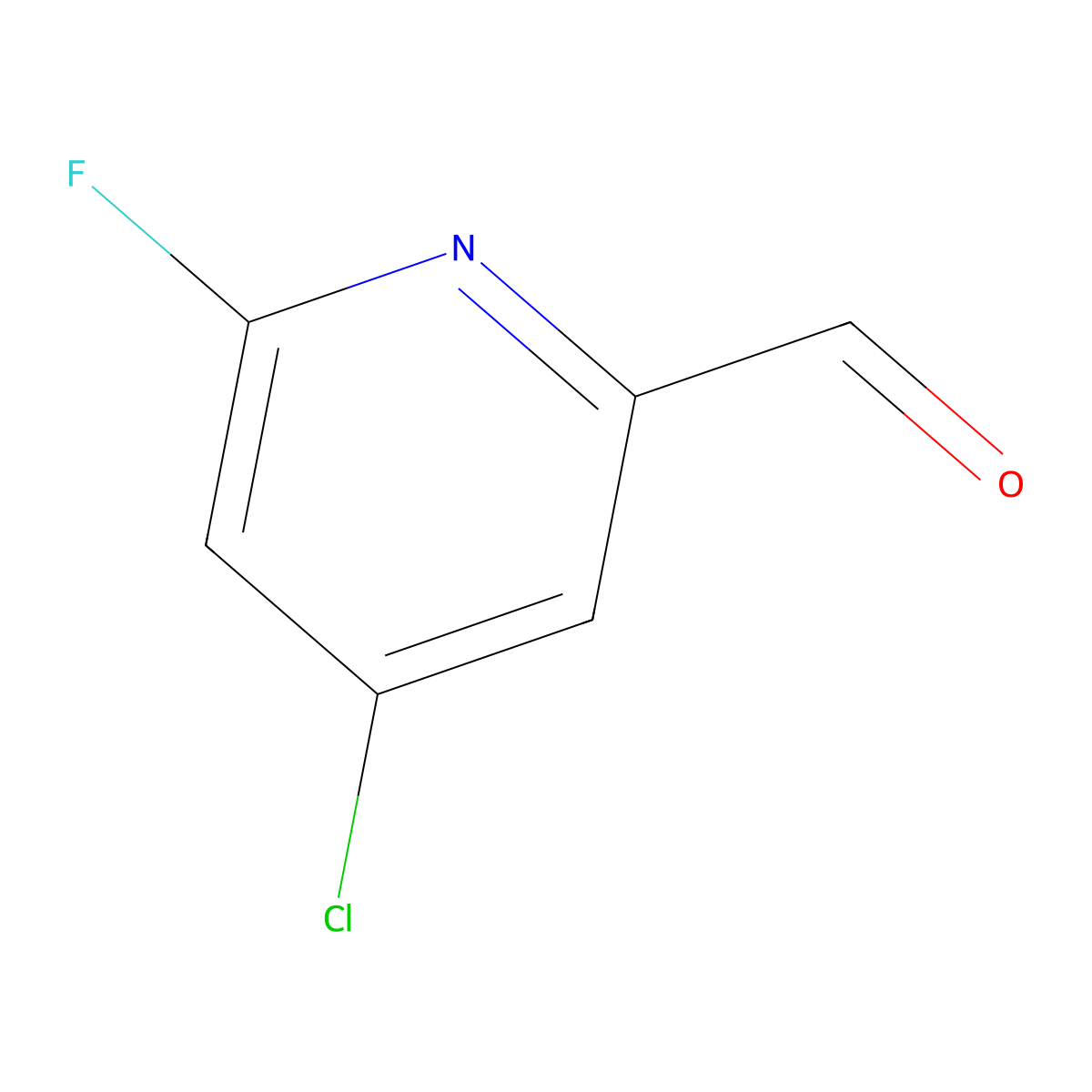 4-Chloro-6-fluoropicolinaldehyde molecular structure, CAS 1289070-07-0