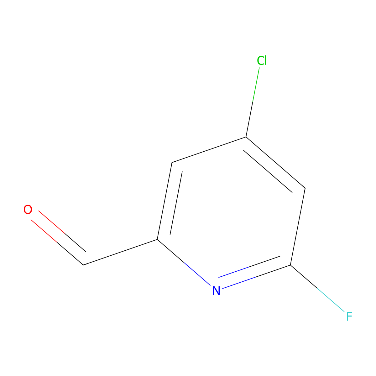 4-Chloro-6-fluoropicolinaldehyde molecular structure, CAS 1289070-07-0