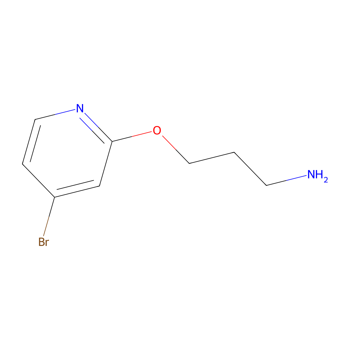 3-((4-Bromopyridin-2-yl)oxy)propan-1-amine molecular structure, CAS 1289076-09-0