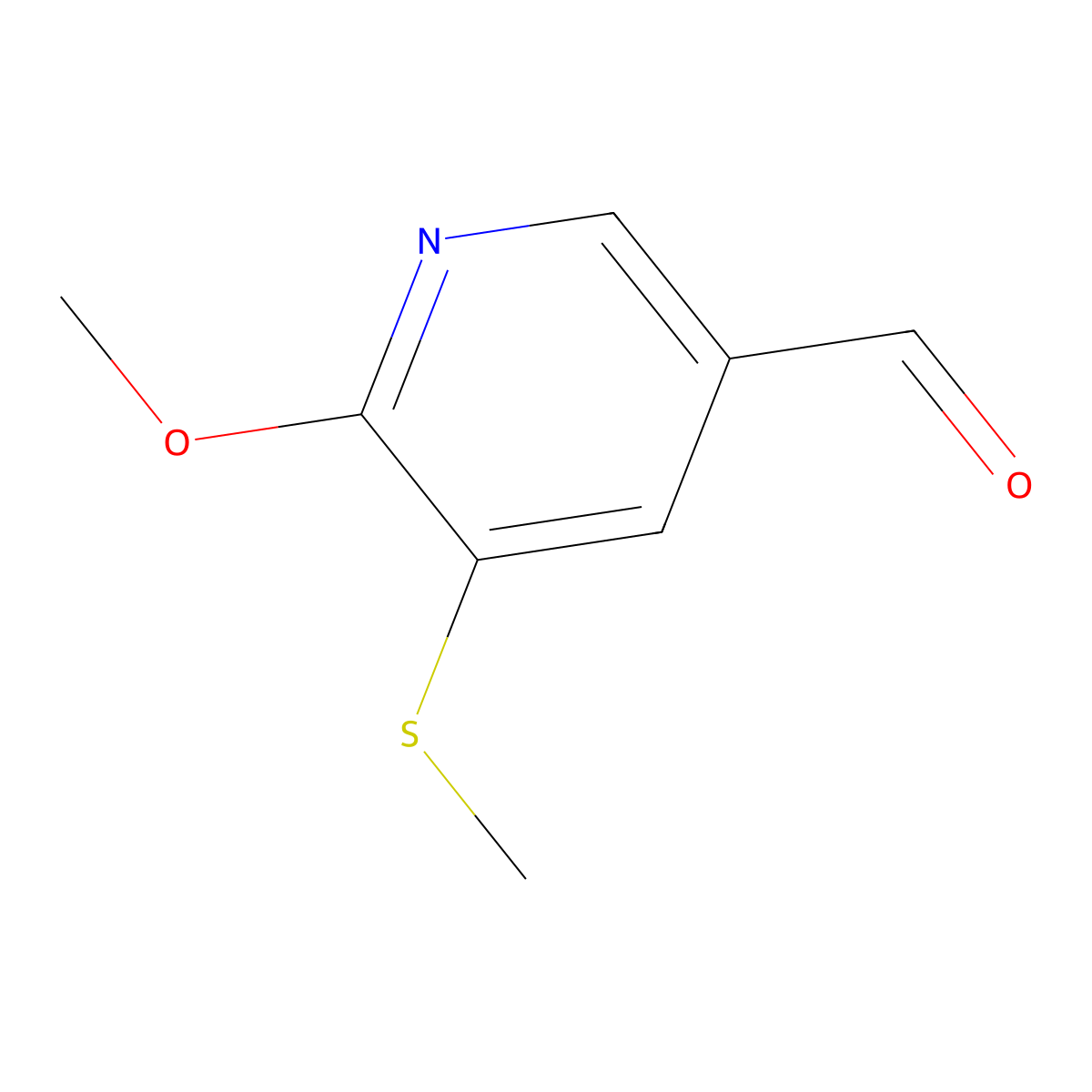 6-Methoxy-5-(methylthio)nicotinaldehyde molecular structure, CAS 1289076-28-3