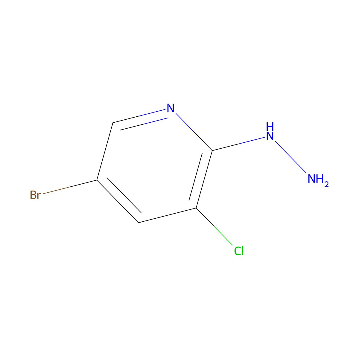 5-Bromo-3-chloro-2-hydrazinylpyridine molecular structure, CAS 1289076-45-4