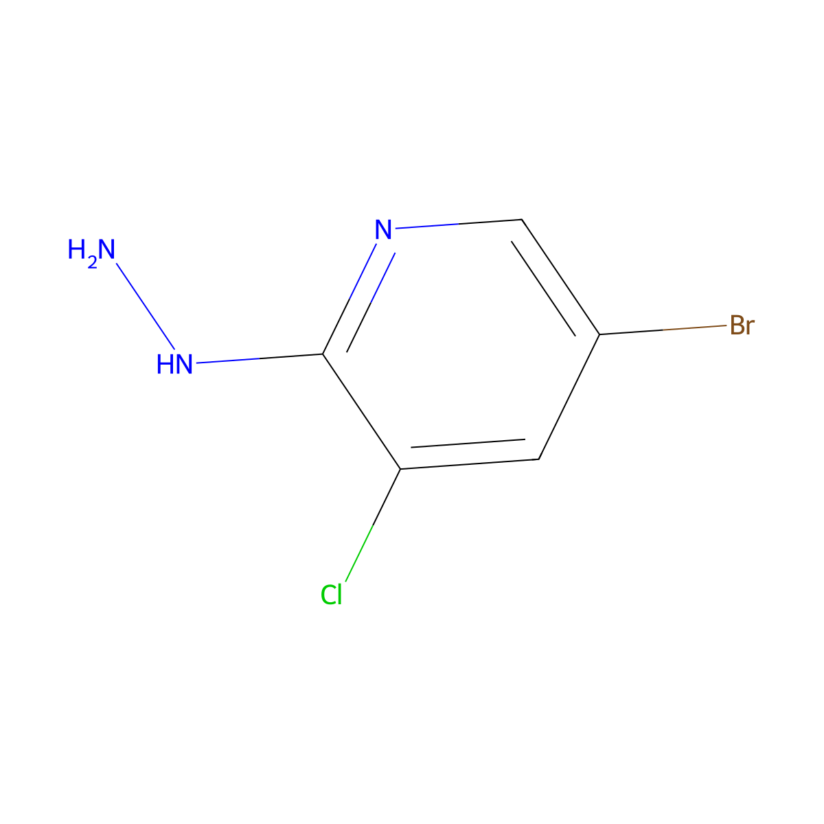 5-Bromo-3-chloro-2-hydrazinylpyridine molecular structure, CAS 1289076-45-4