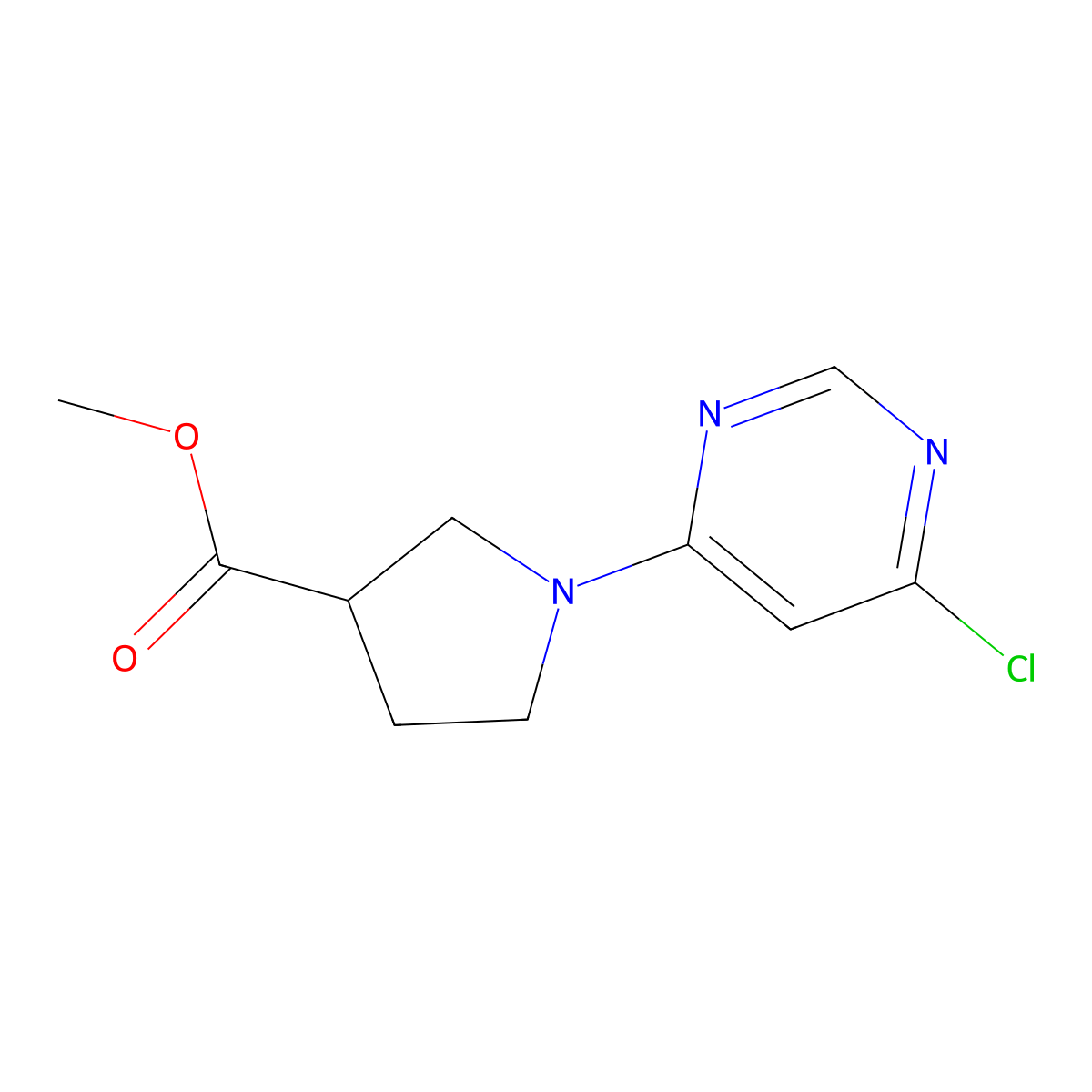 Methyl 1-(6-chloropyrimidin-4-yl)pyrrolidine-3-carboxylate molecular structure, CAS 1289077-38-8