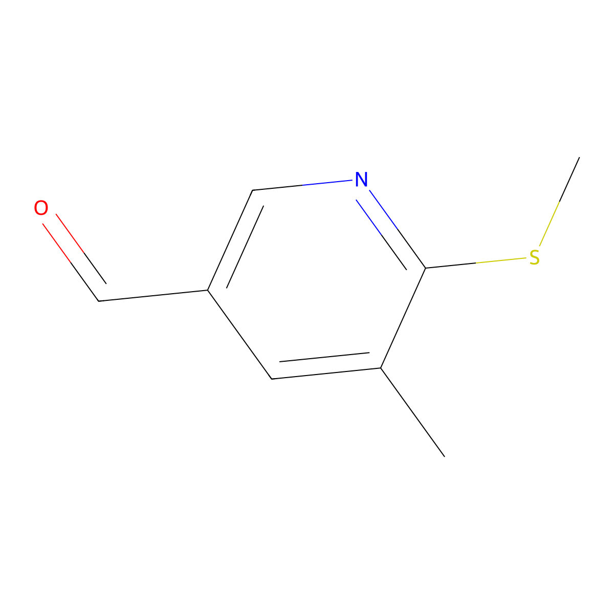 5-Methyl-6-methylsulfanyl-pyridine-3-carbaldehyde molecular structure, CAS 1289077-74-2
