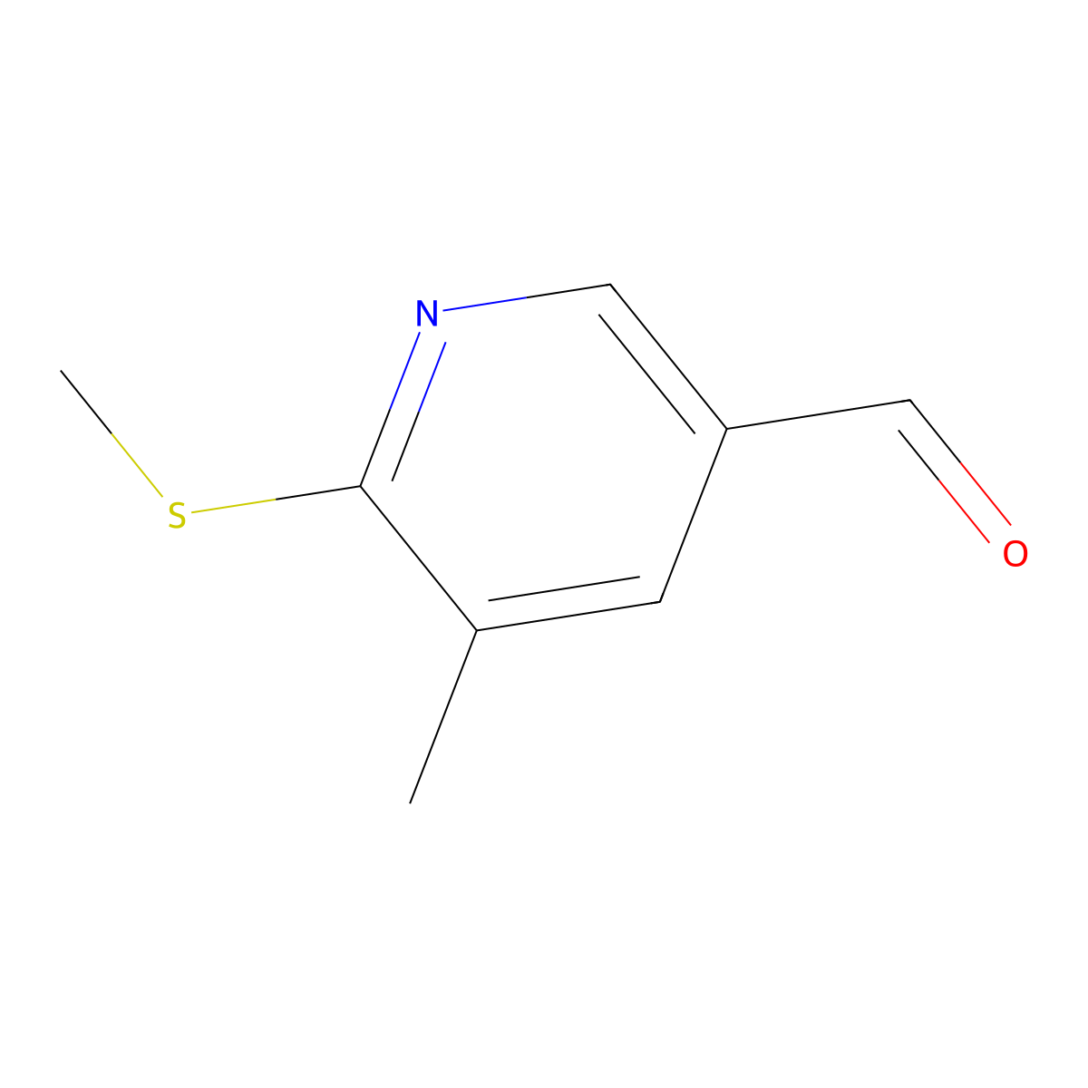 5-Methyl-6-methylsulfanyl-pyridine-3-carbaldehyde molecular structure, CAS 1289077-74-2