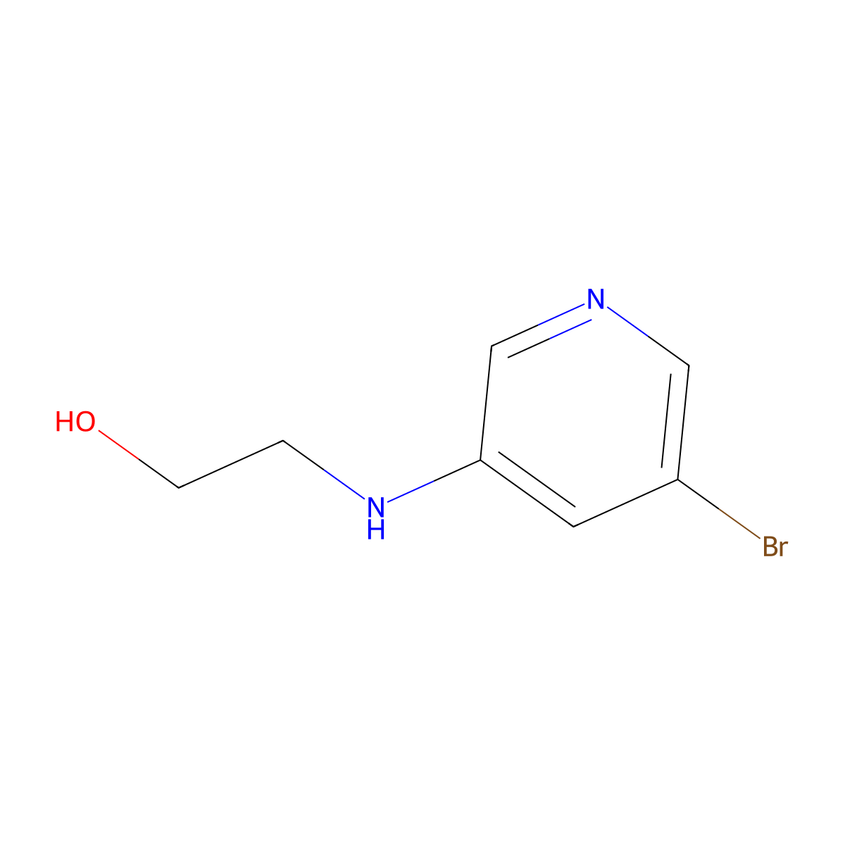 2-[(5-Bromopyridin-3-yl)amino]ethan-1-ol molecular structure, CAS 1289078-12-1