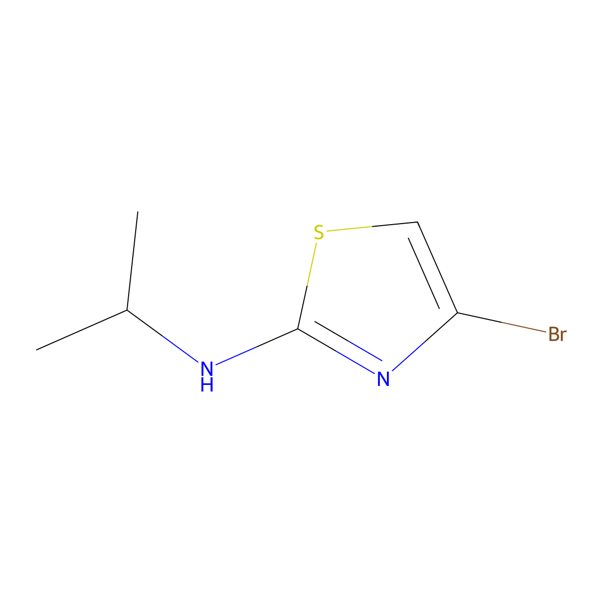 4-bromo-N-(propan-2-yl)-1,3-thiazol-2-amine molecular structure, CAS 1289078-18-7