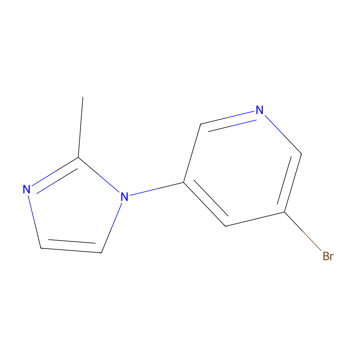 3-bromo-5-(2-methyl-1H-imidazol-1-yl)pyridine molecular structure, CAS 1289078-48-3