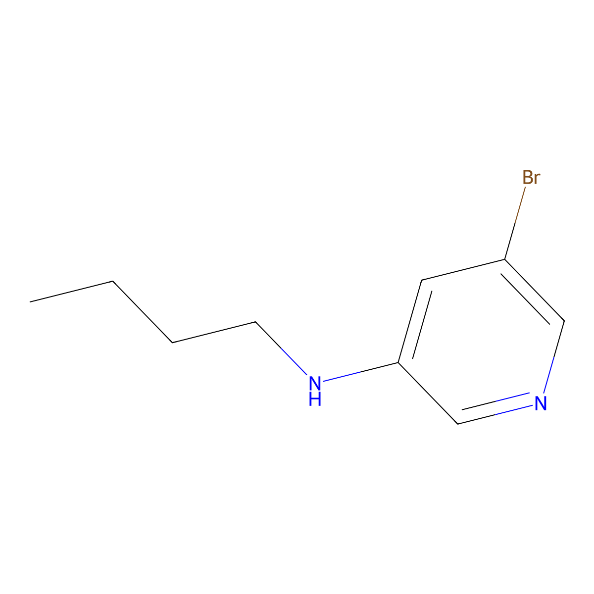5-bromo-N-butylpyridin-3-amine molecular structure, CAS 1289078-59-6